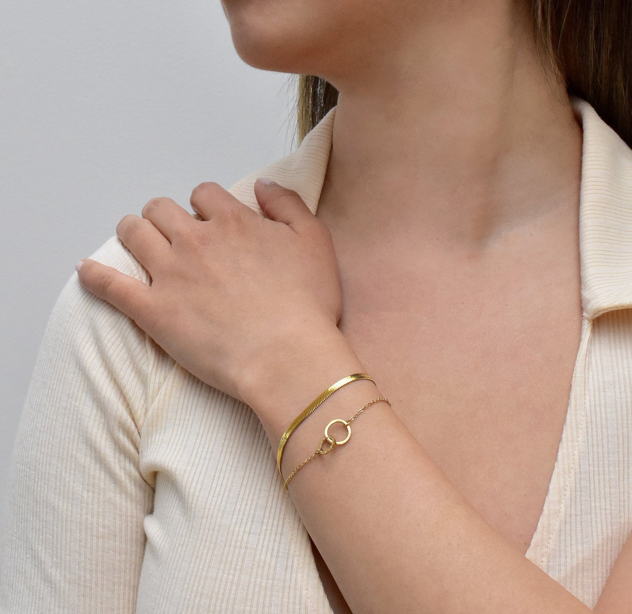 Gold Flat Snake Chain Bracelet – Ania Haie