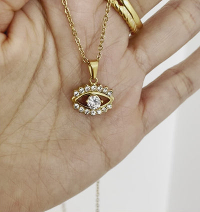 evil eye pendant necklace waterproof jewelry