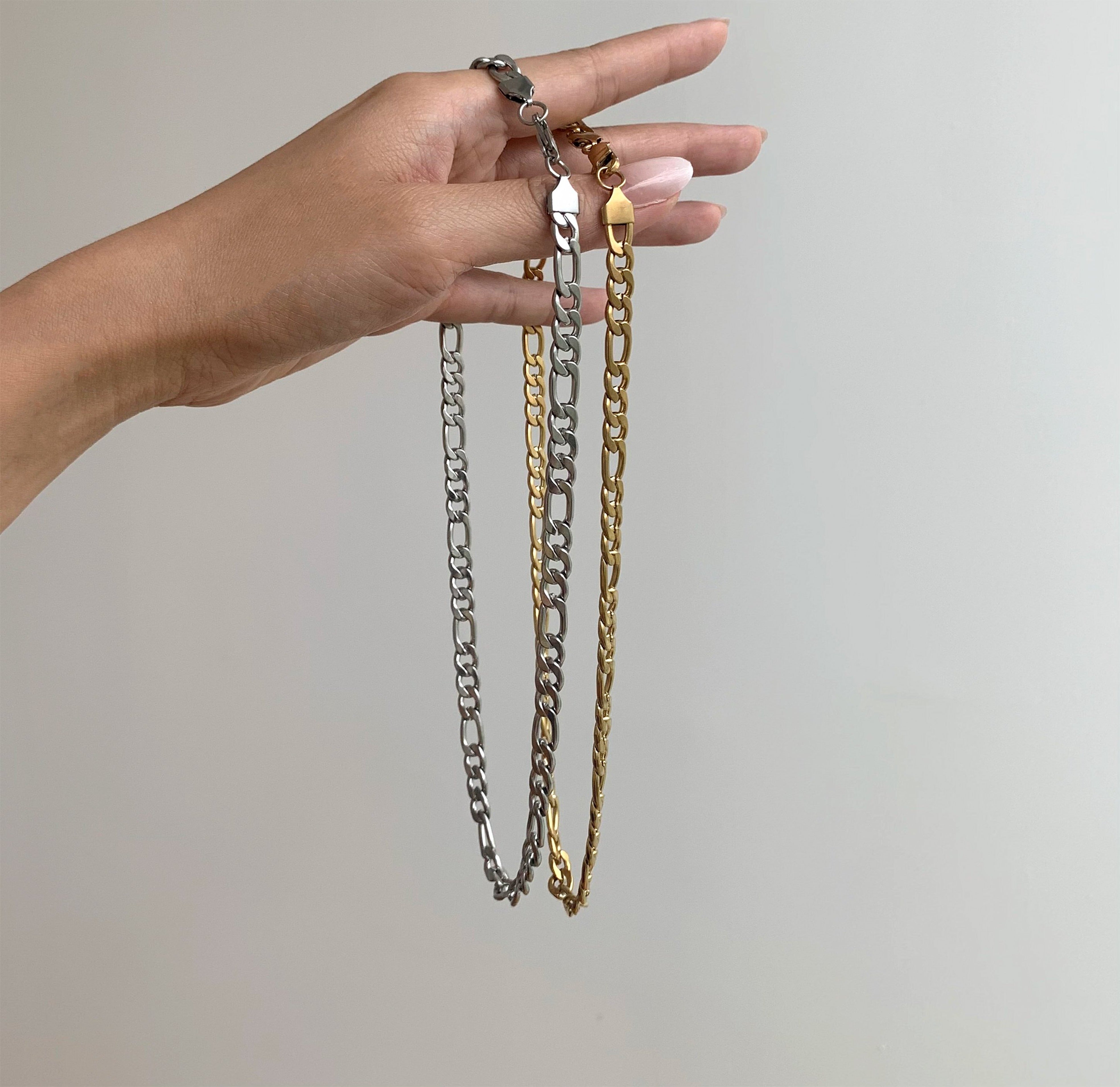 waterproof figaro chain necklace