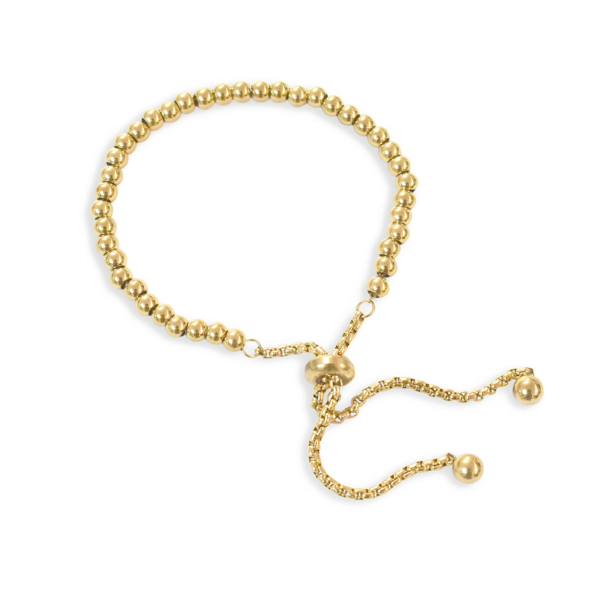 gold beaded ball bracelet waterproof jewelry