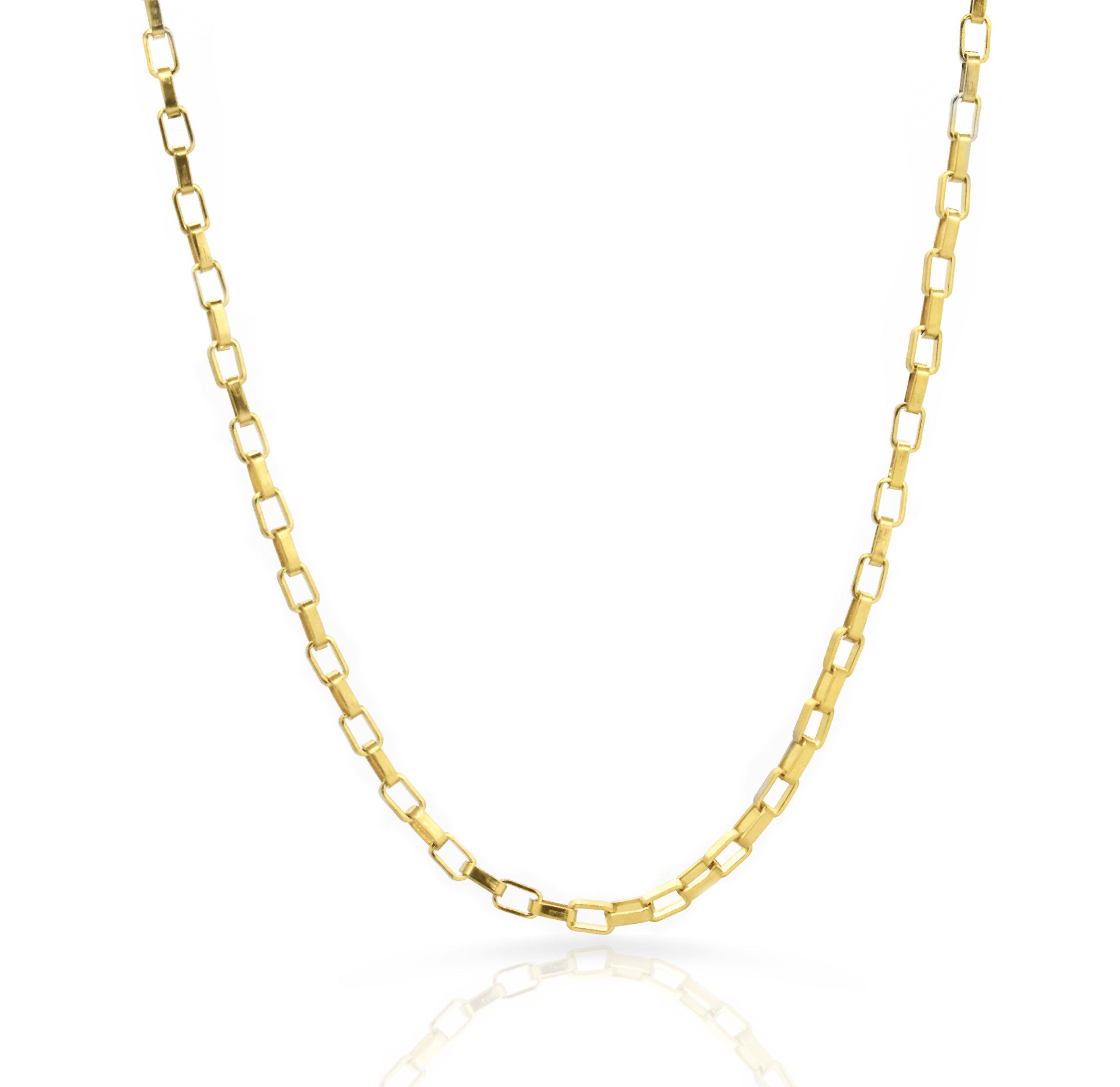 gold box chain necklace waterproof jewelry