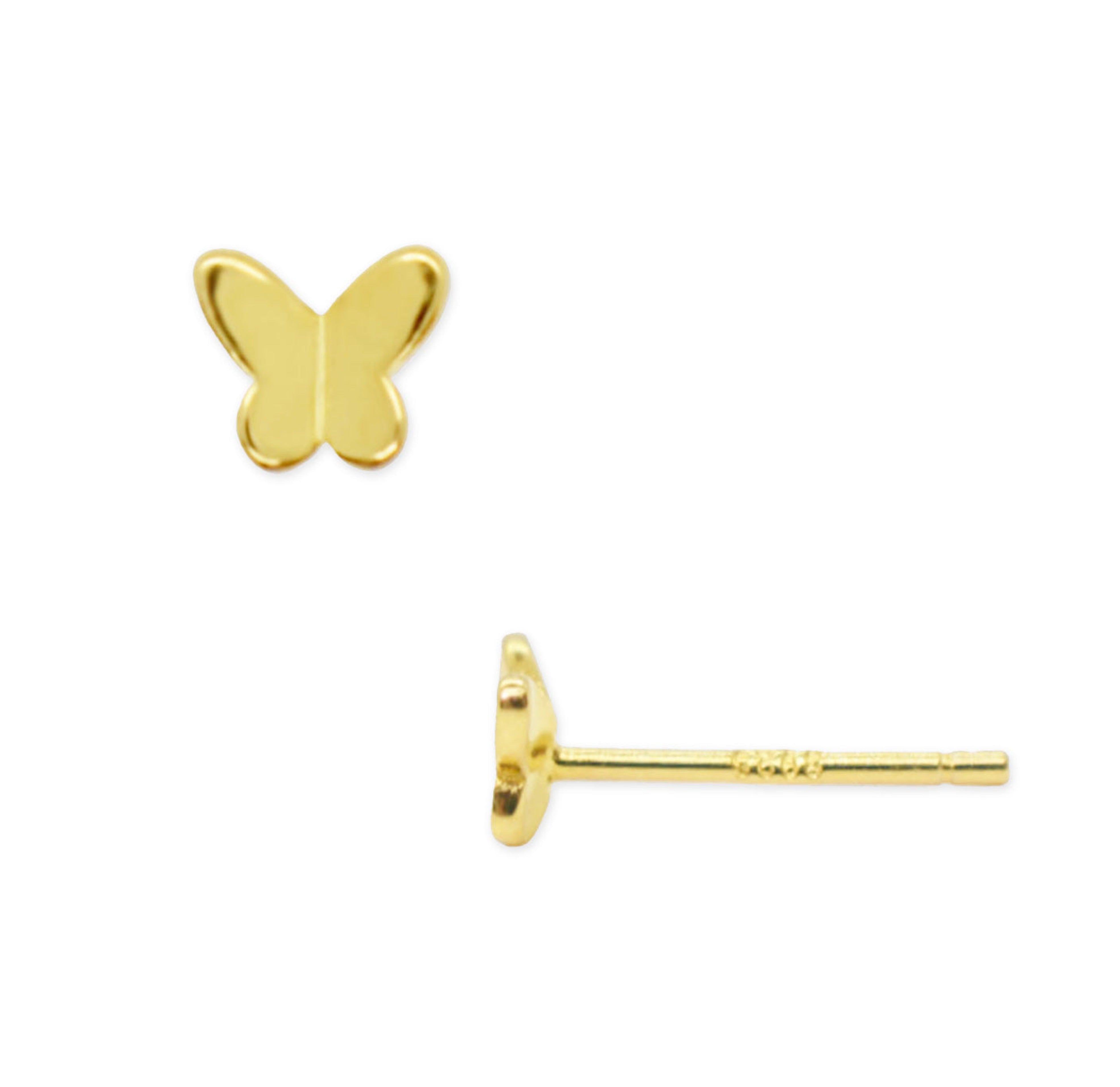 gold butterfly stud earring
