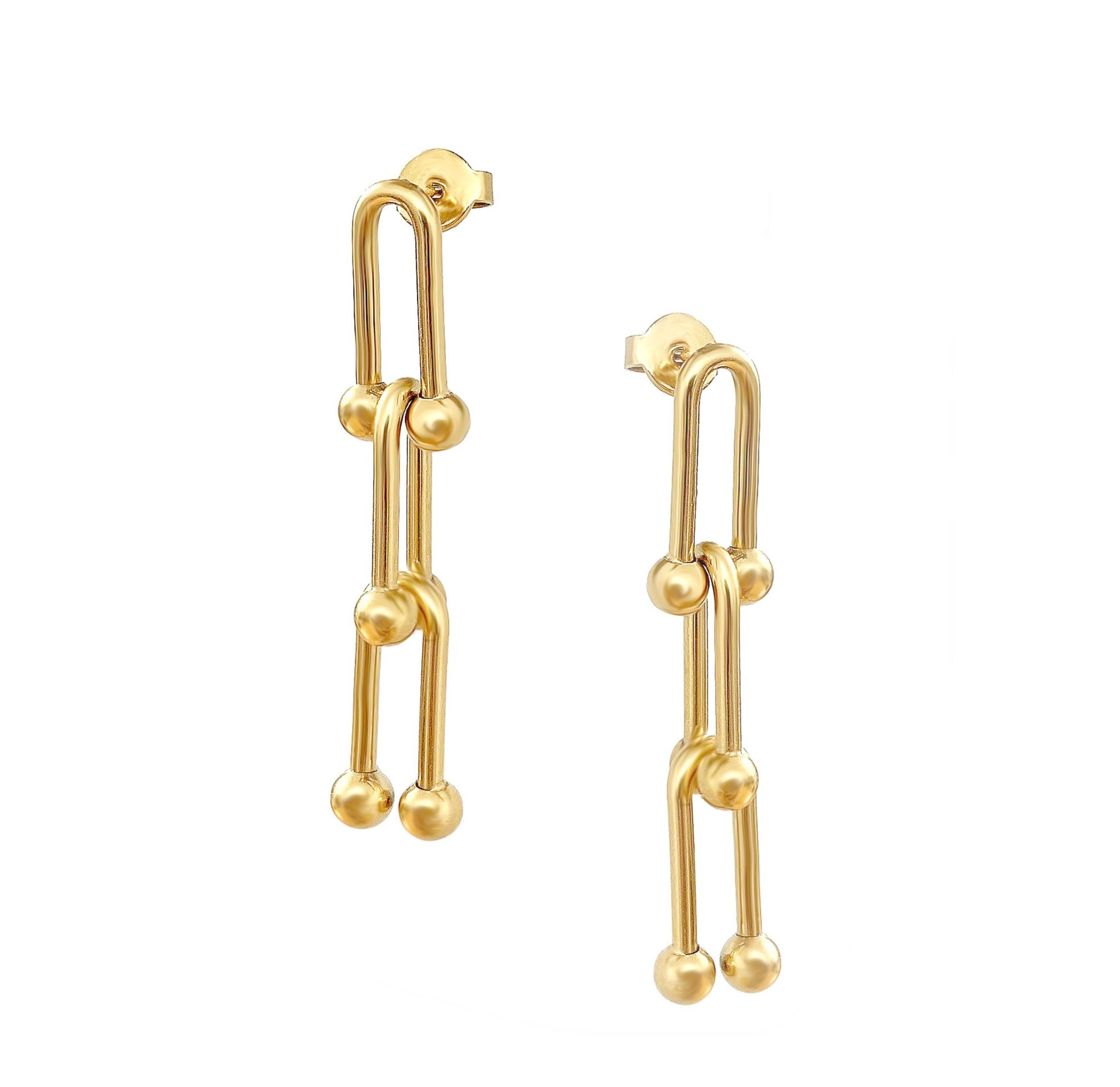 gold link chain earrings