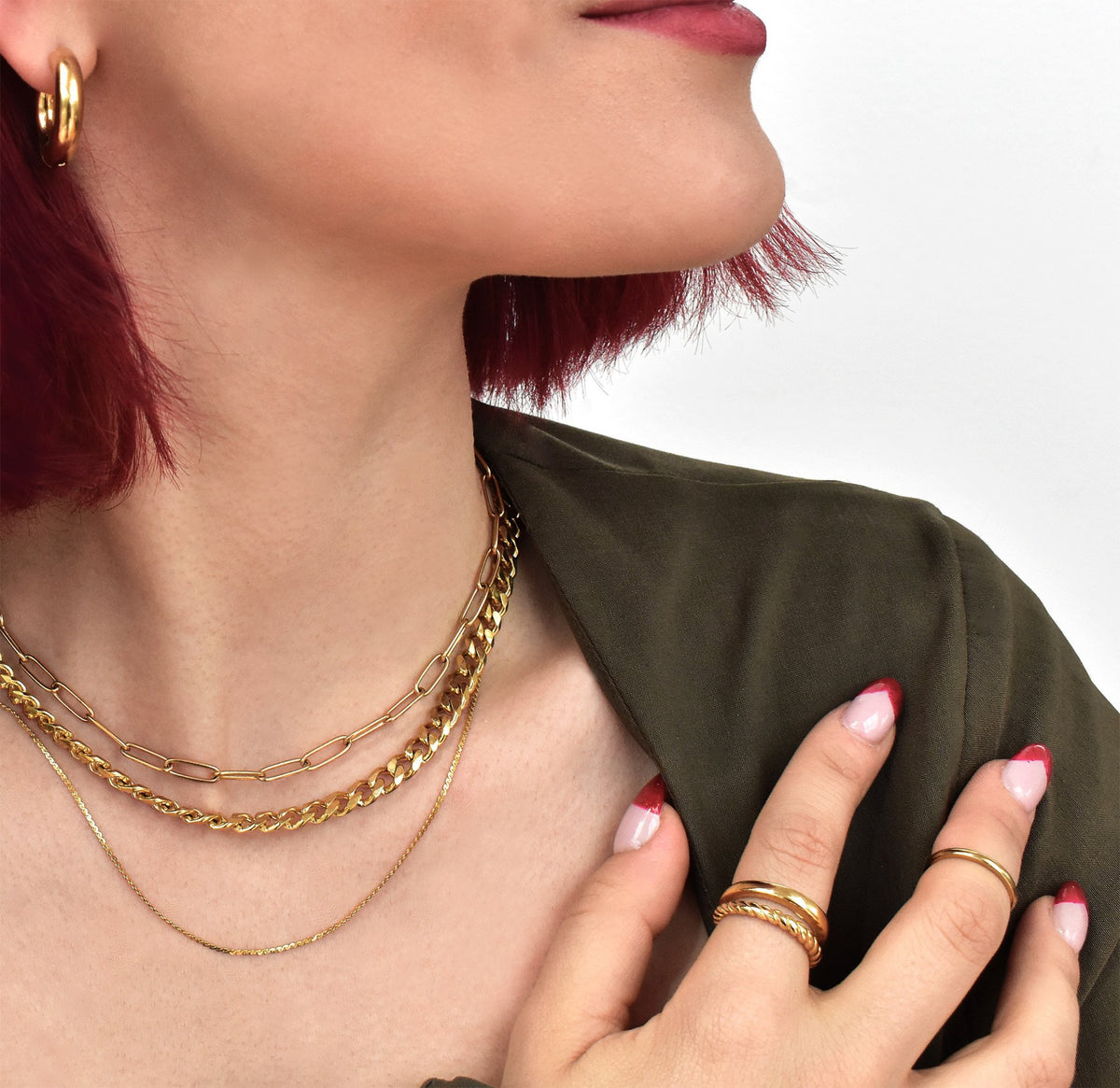thin gold chain necklace tarnish free