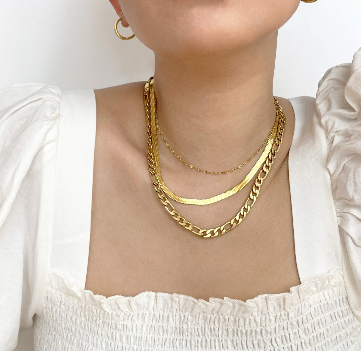 BROOKLYN GOLD FIGARO CHAIN NECKLACE