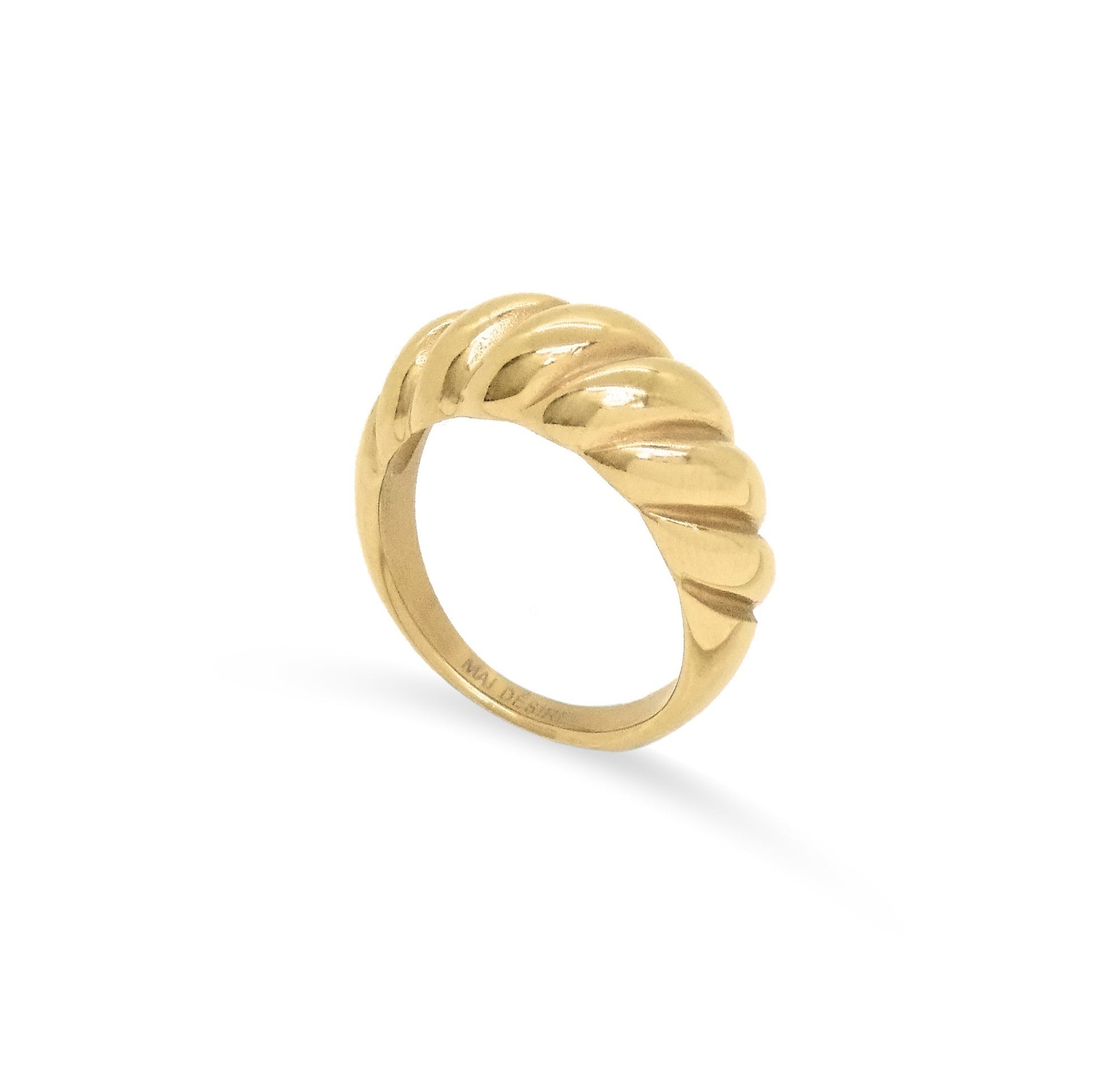gold croissant ring waterproof