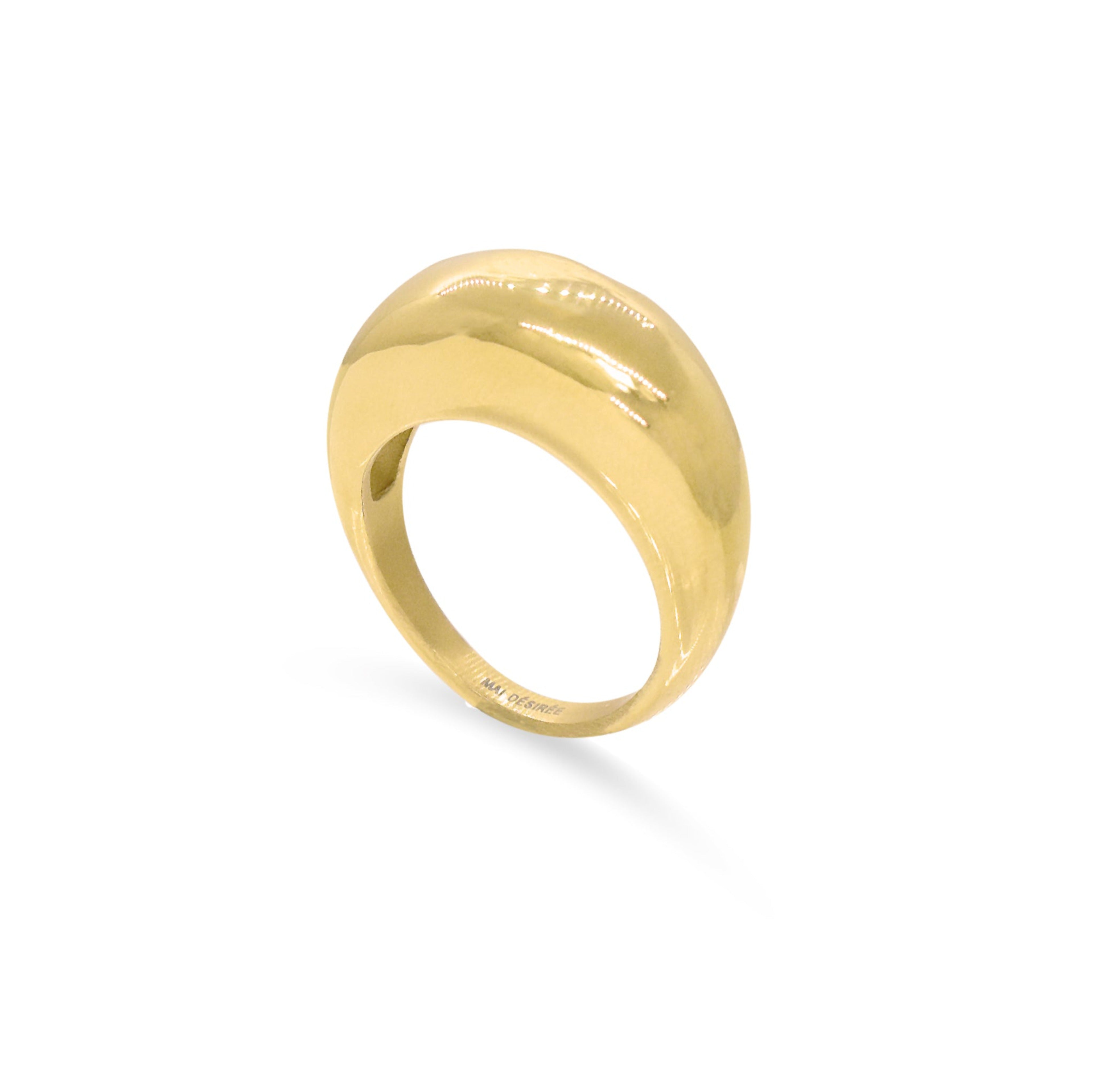 Gold dome ring sample Hugh quality waterproof jewelry 