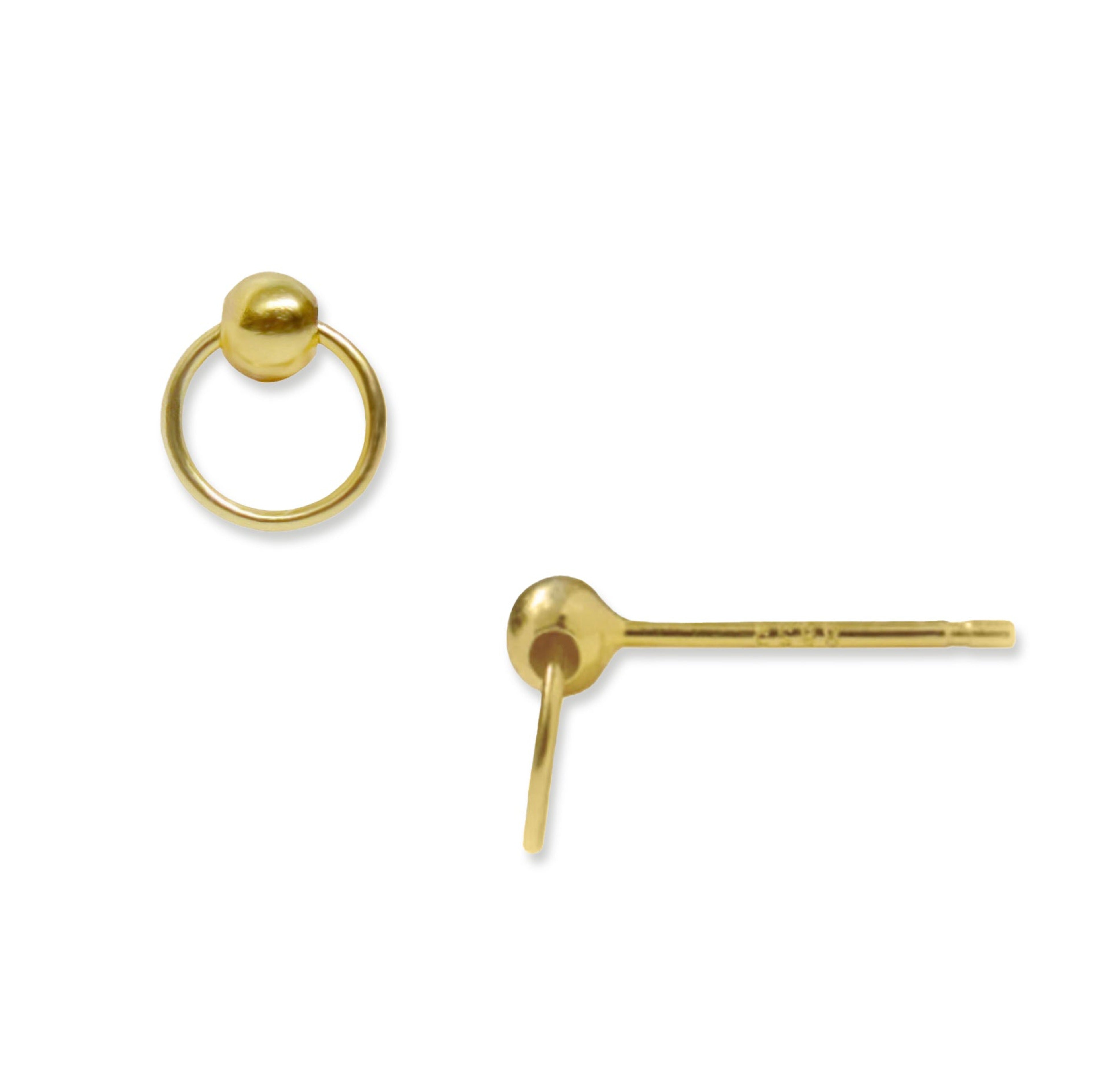 gold door knocker stud  earrings 