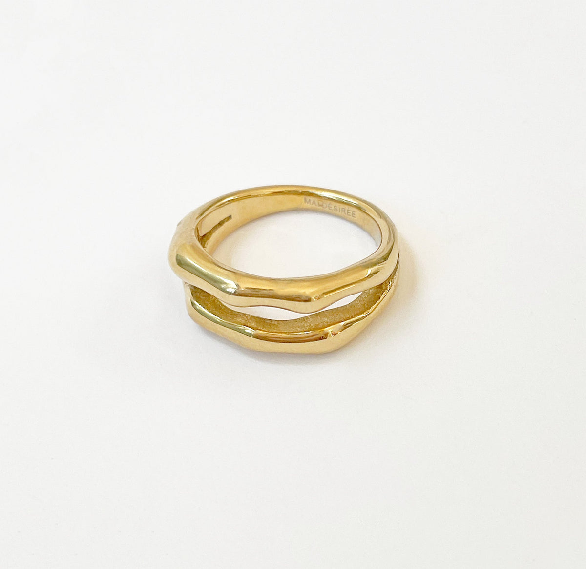 HALLIE GOLD DOUBLE BAMBOO BAND RING