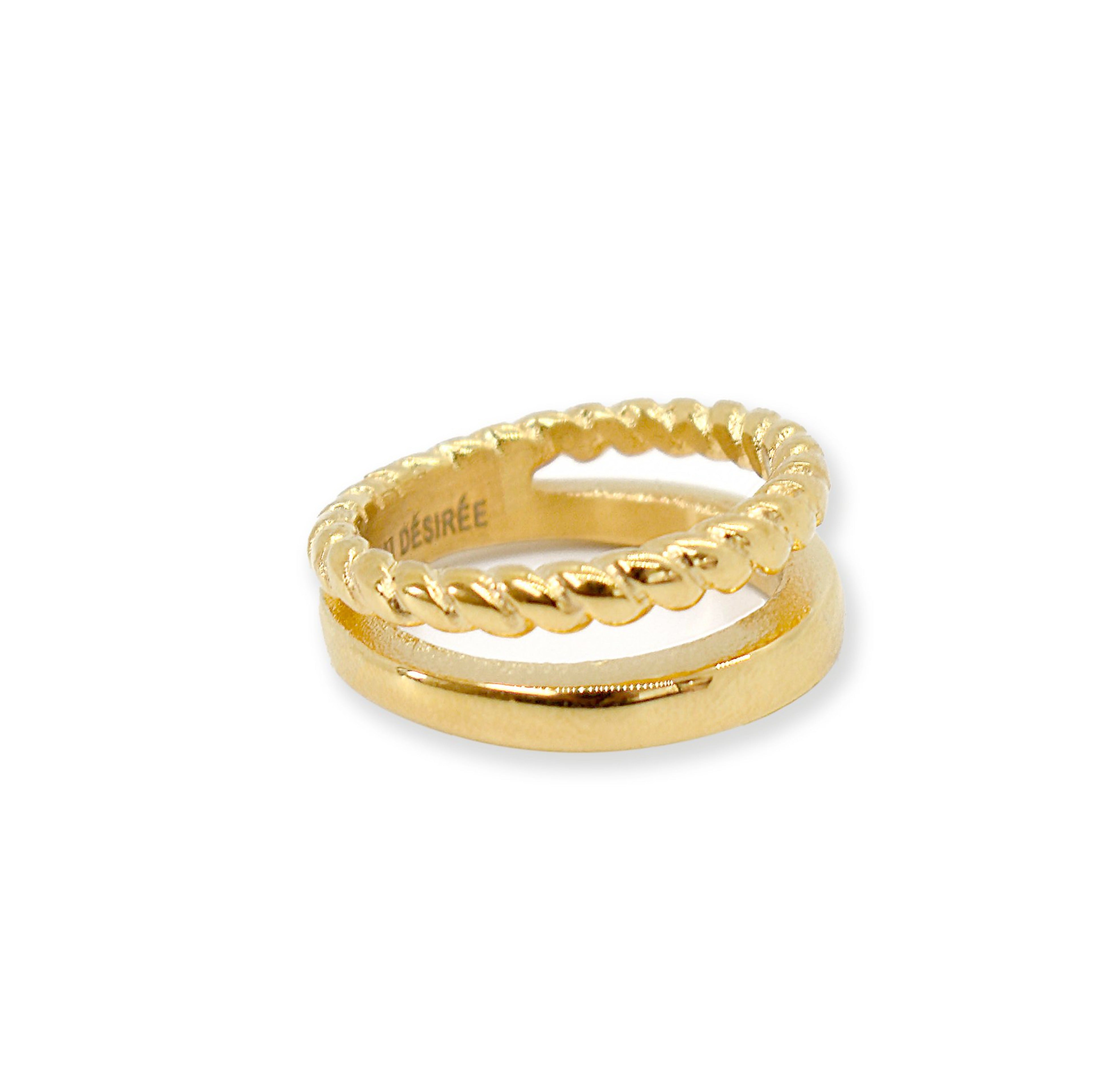 double ring band waterproof gold jewelry