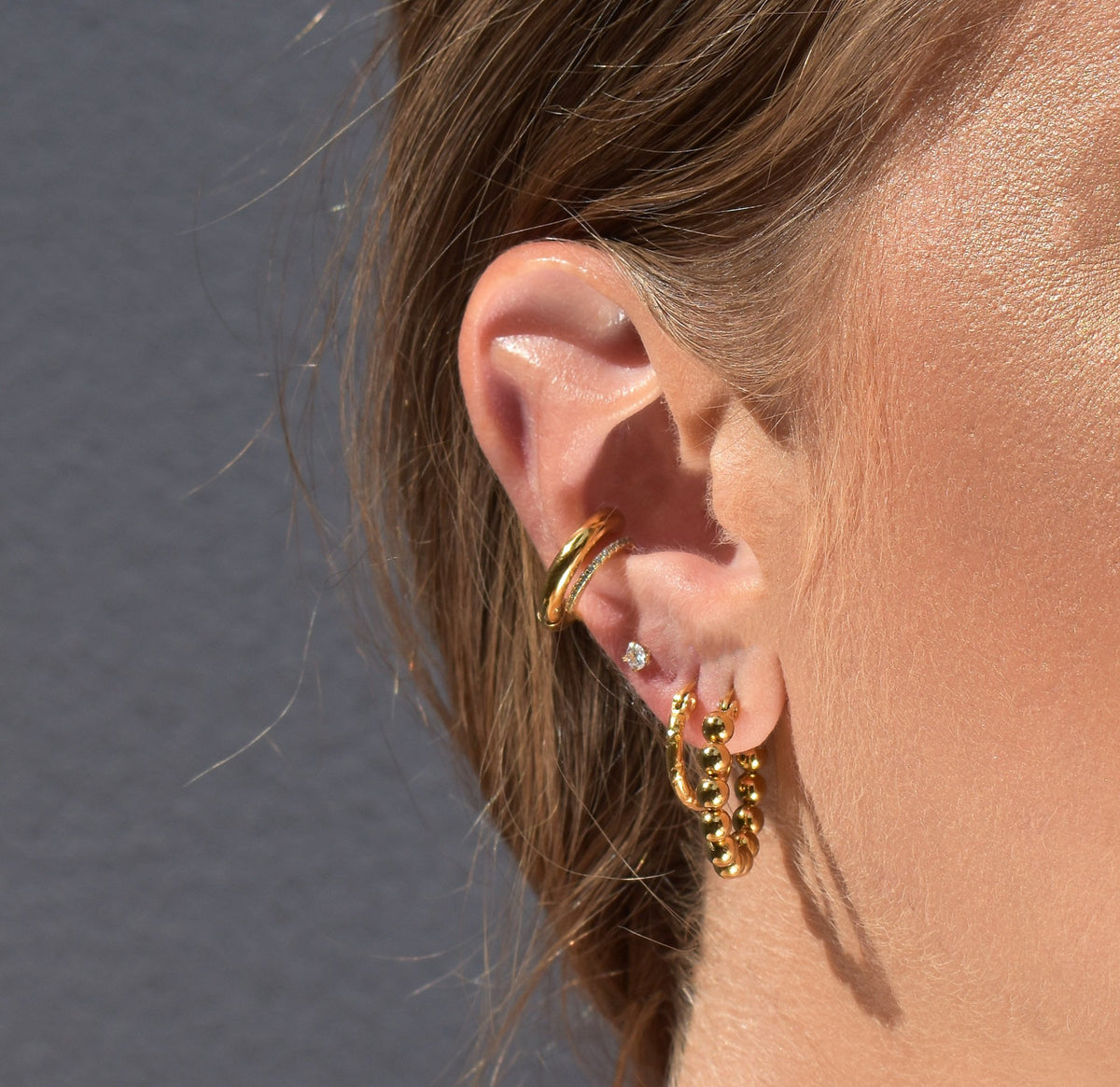 gold earring stack waterproof