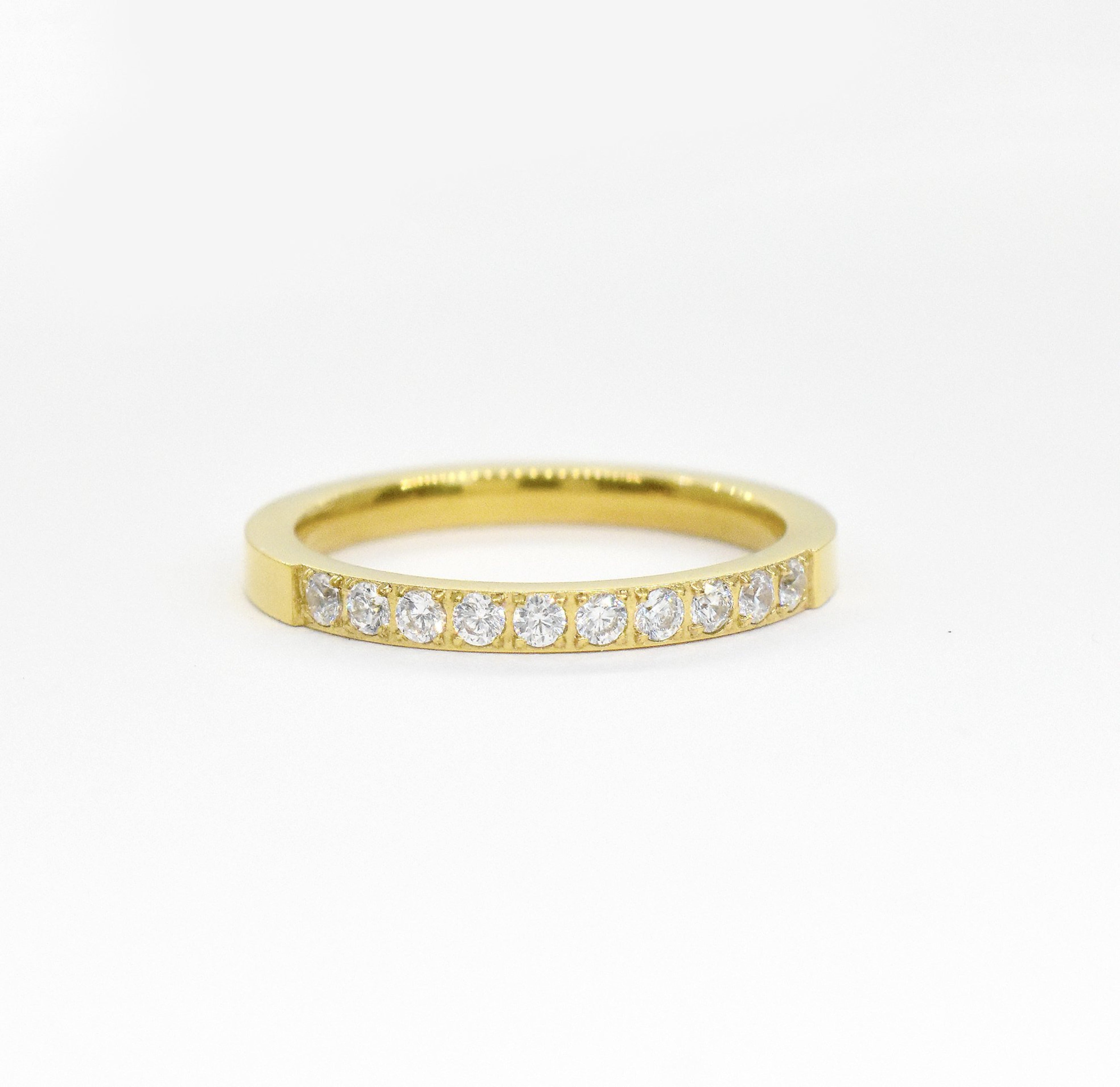 dainty gold eternity ring waterproof jewelry