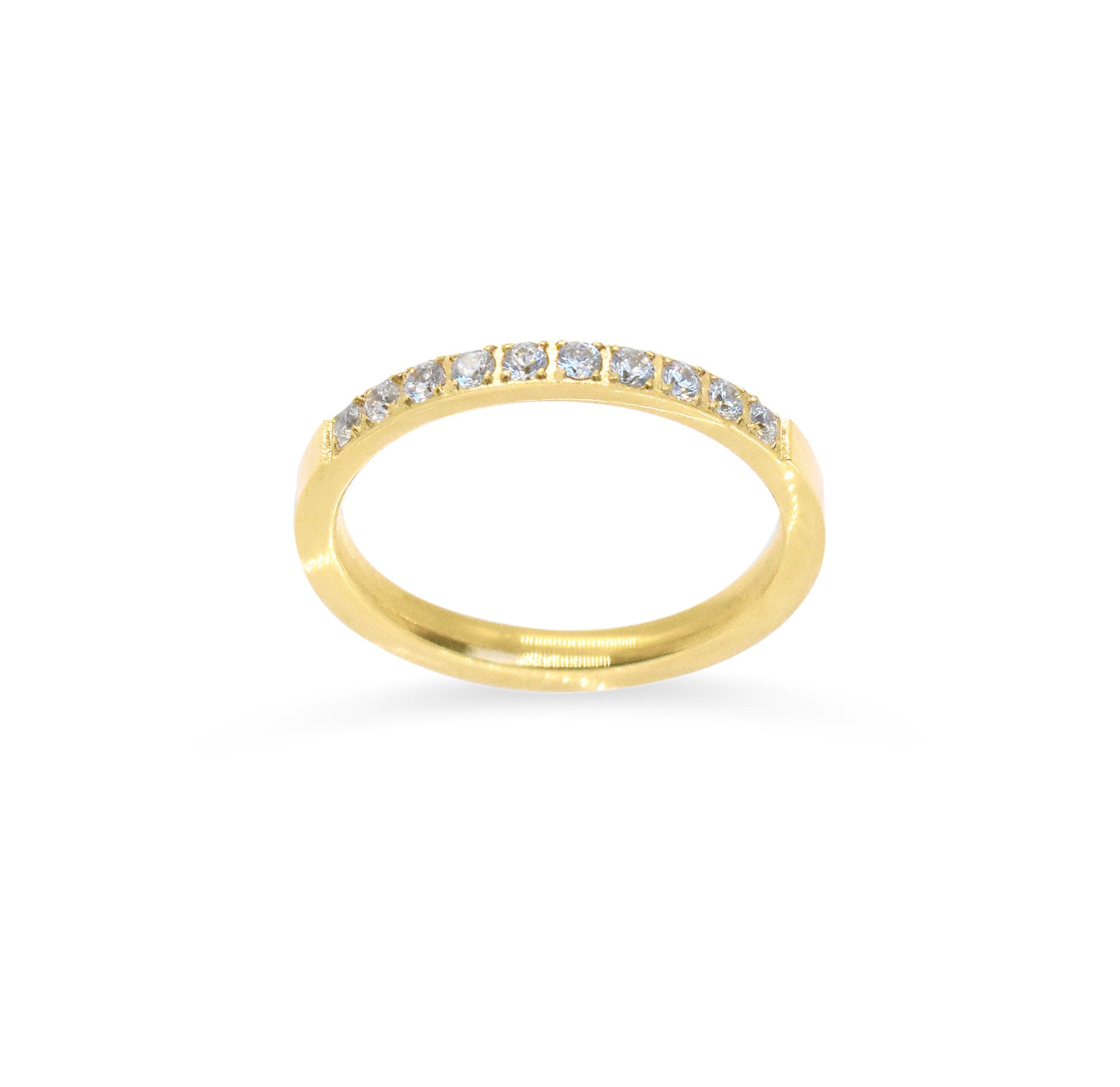 Stella gold half eternity ring band waterproof jewelry