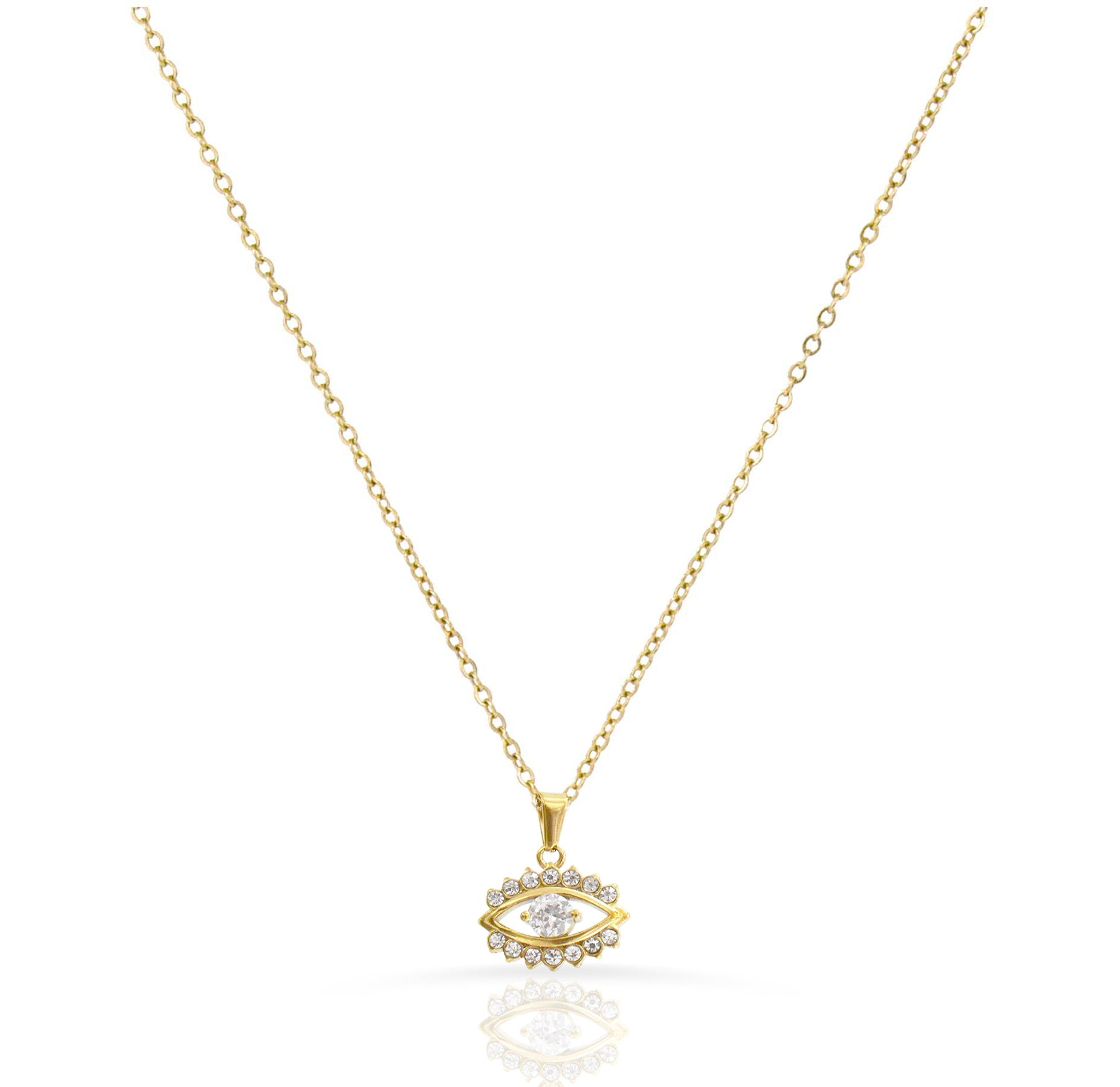 evil eye necklace gold waterproof jewelry