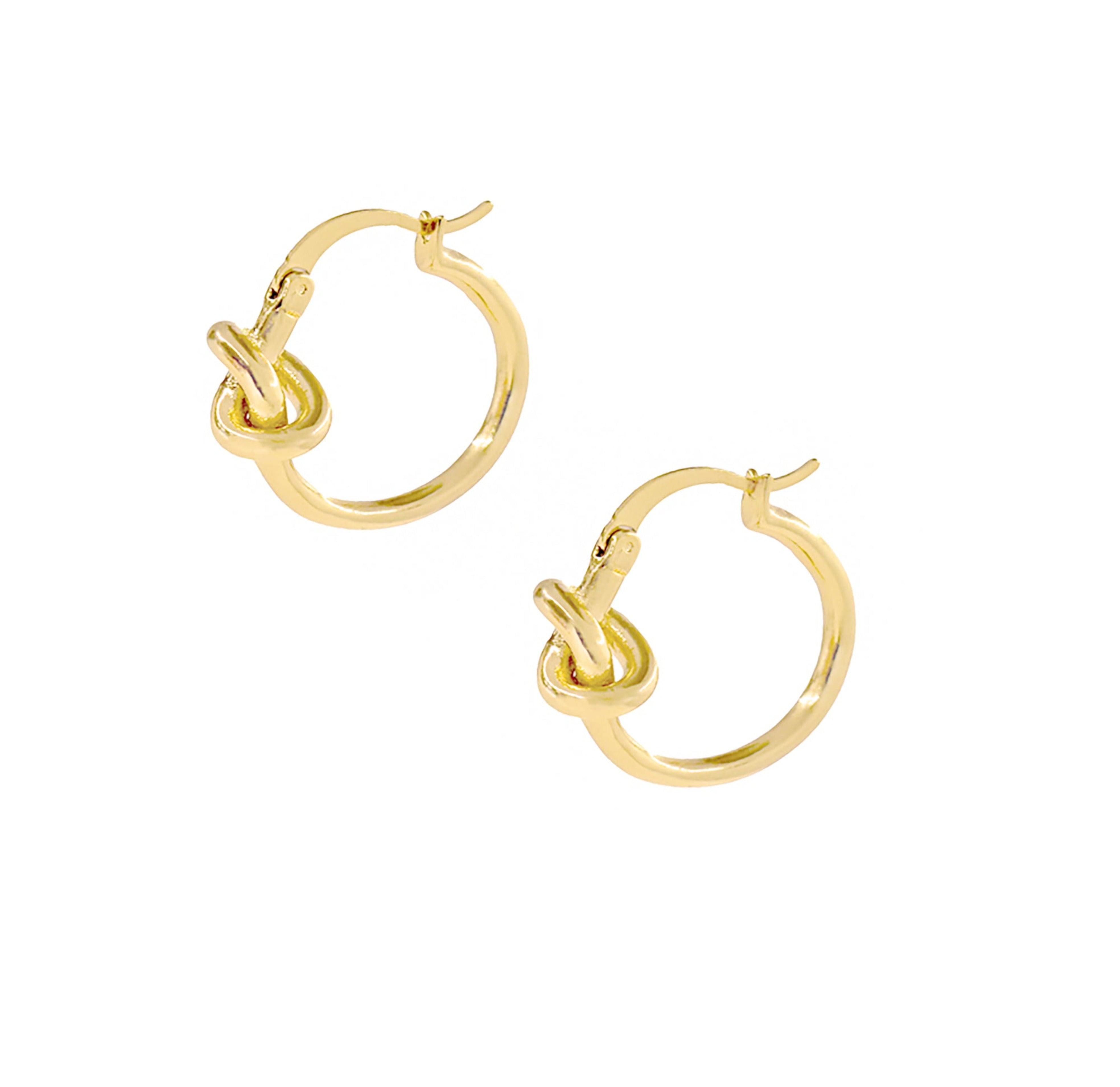gold knot hoop earrings waterproof jewelry