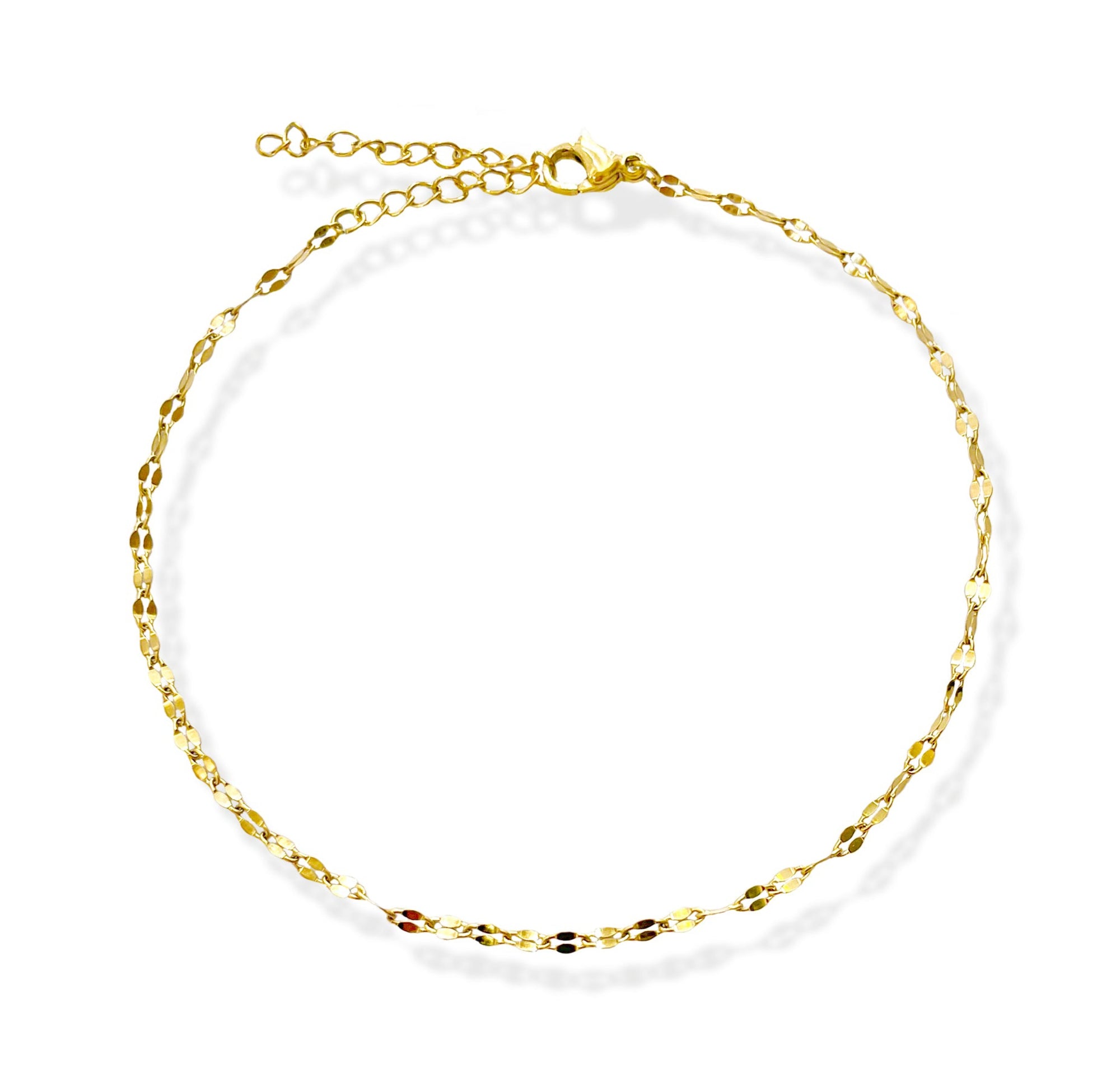 gold dainty chain anklet waterproof jewelry