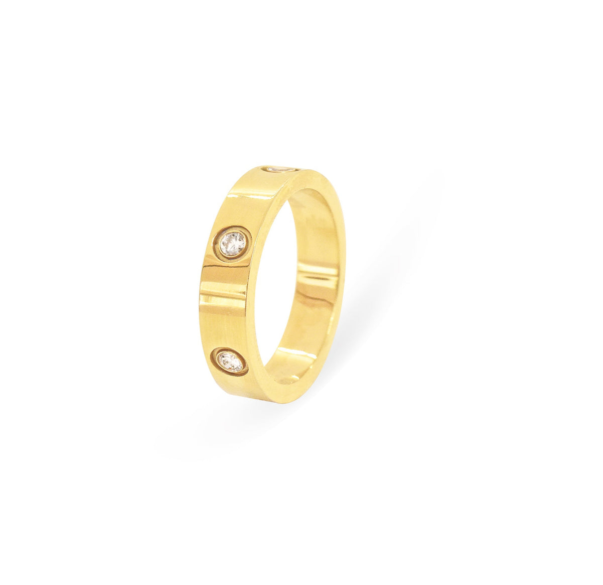 gold waterproof love ring tarnish free