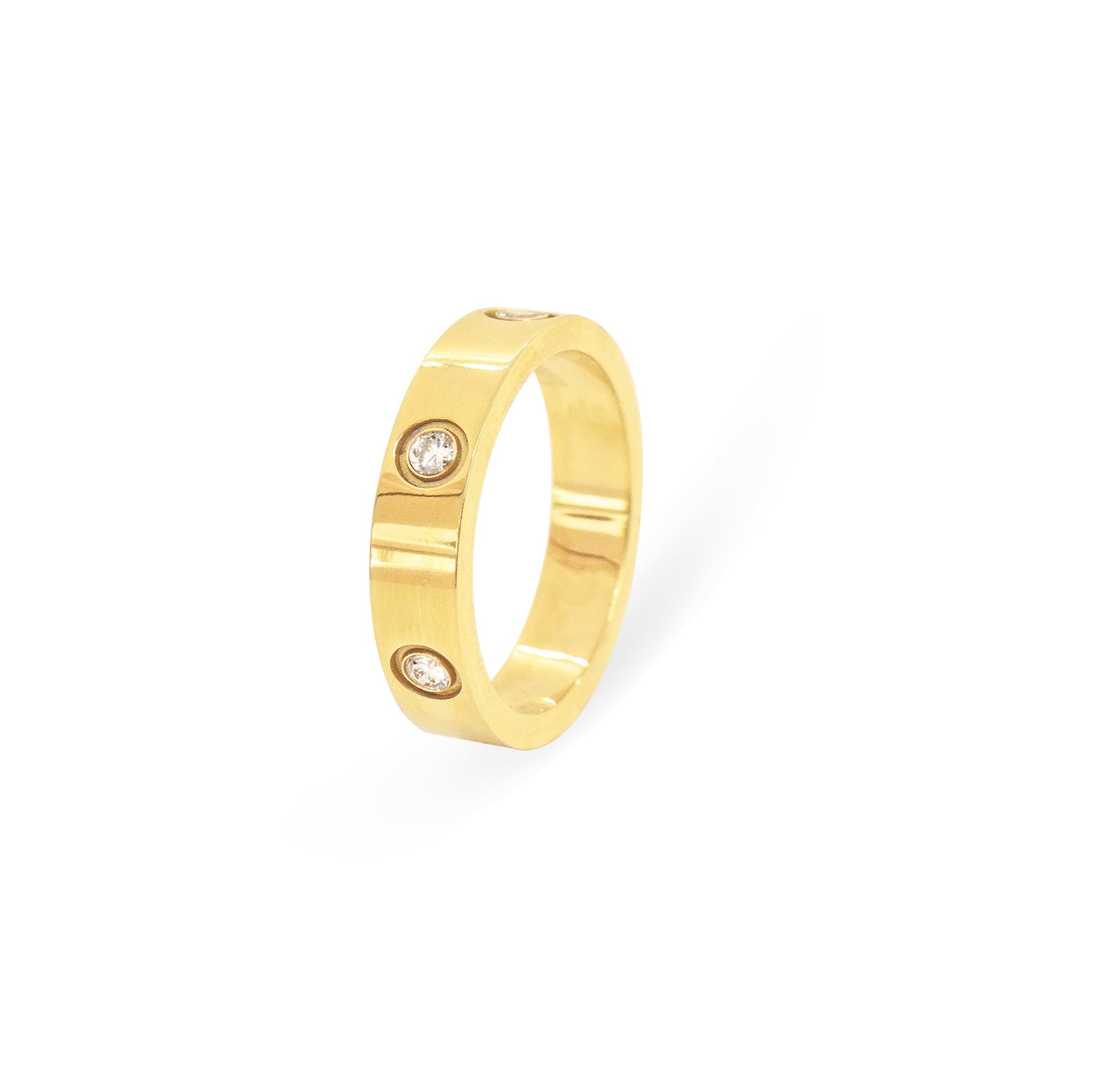 gold waterproof love ring tarnish free
