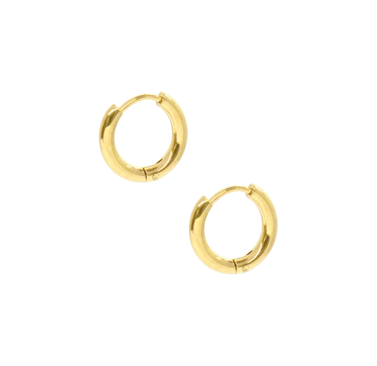 gold huggie earrings watereproof jewelry