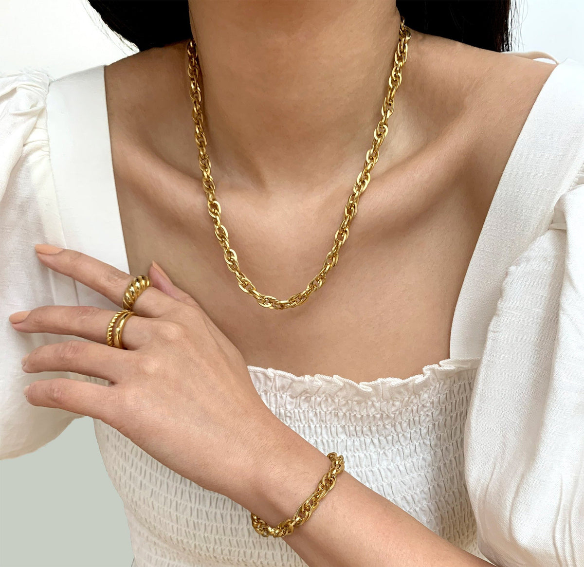 gold rope chain necklace tarnish free jewelry