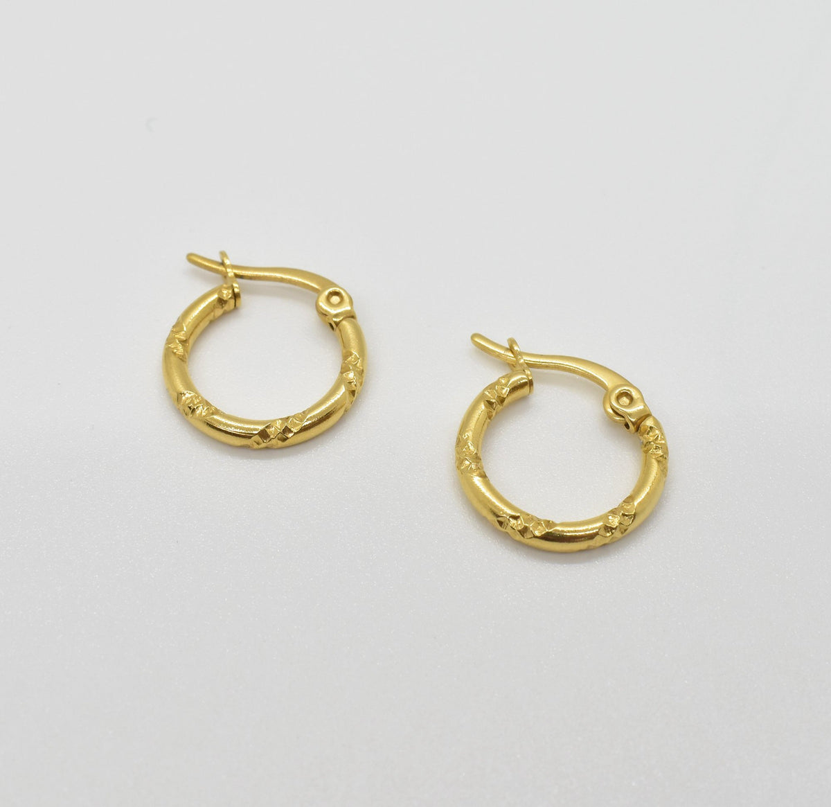 gold rope huggie earrings