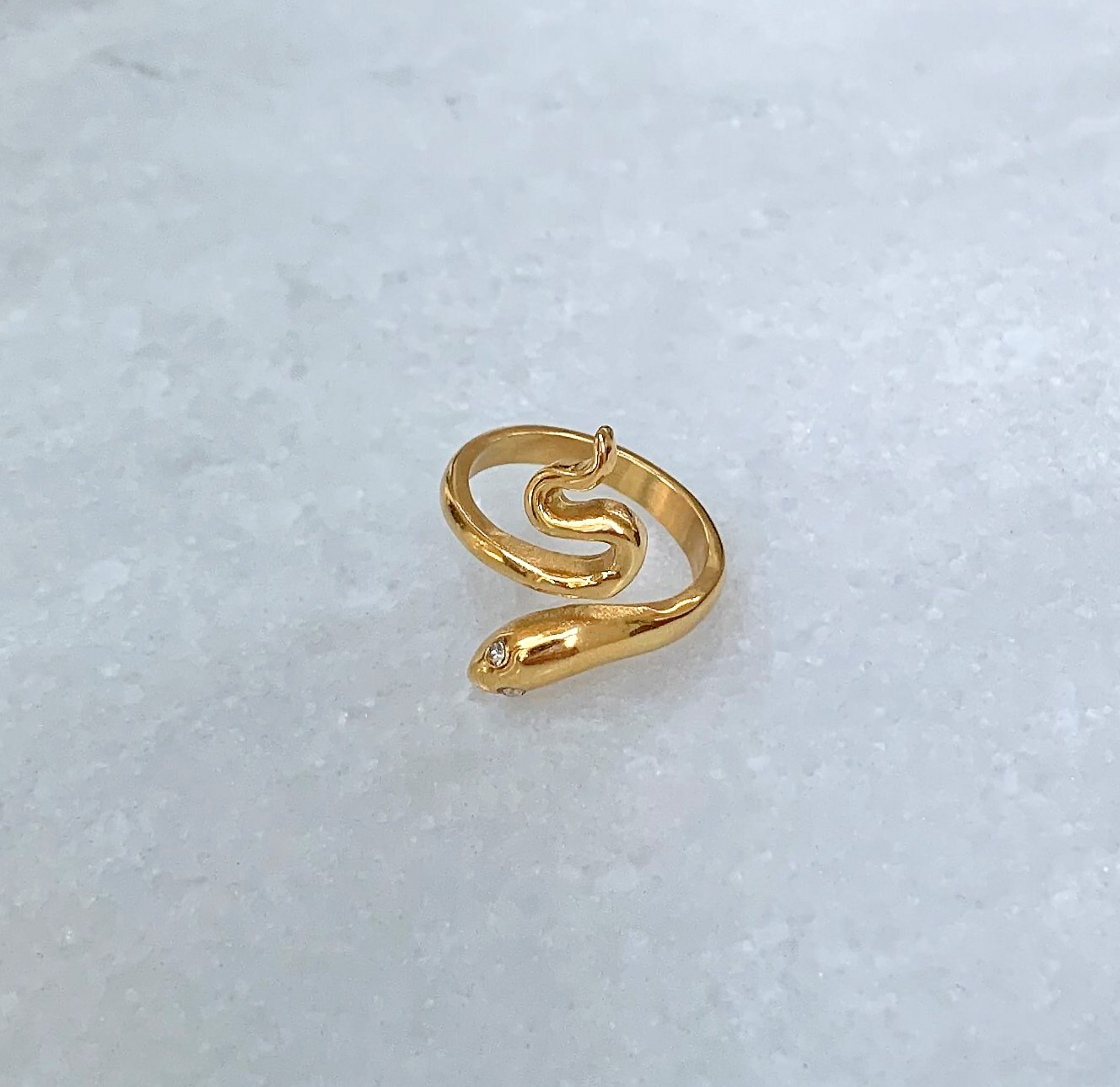 gold snake ring waterproof jewelry