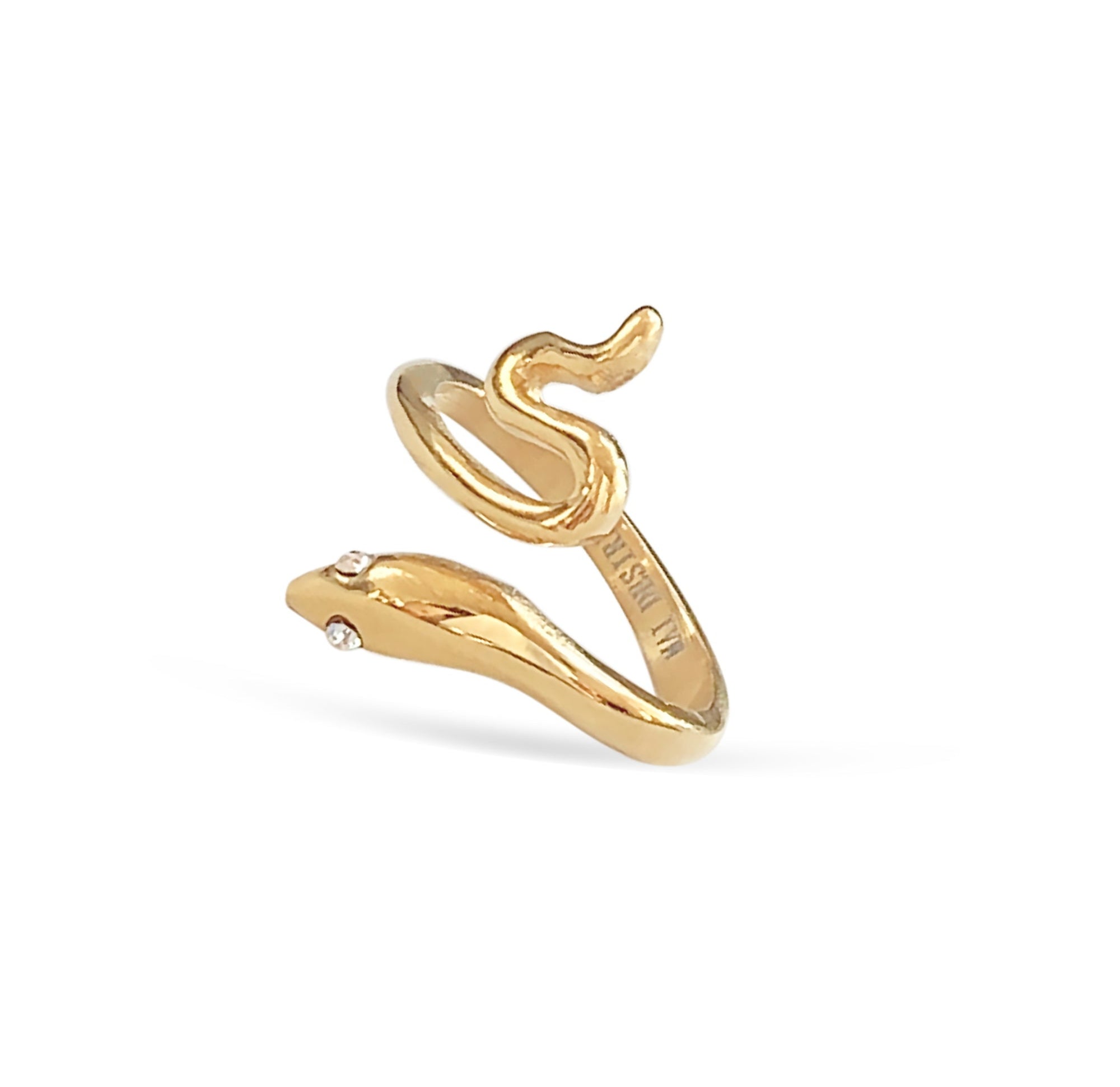 gold snake ring waterproof jewelry
