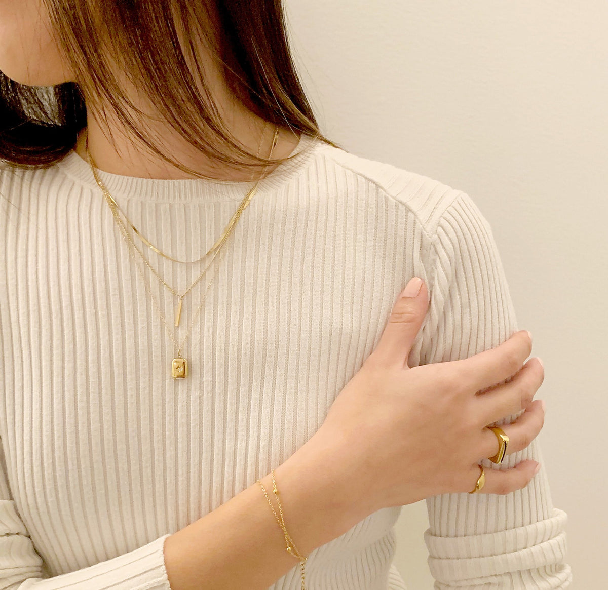 northern star gold stack necklace