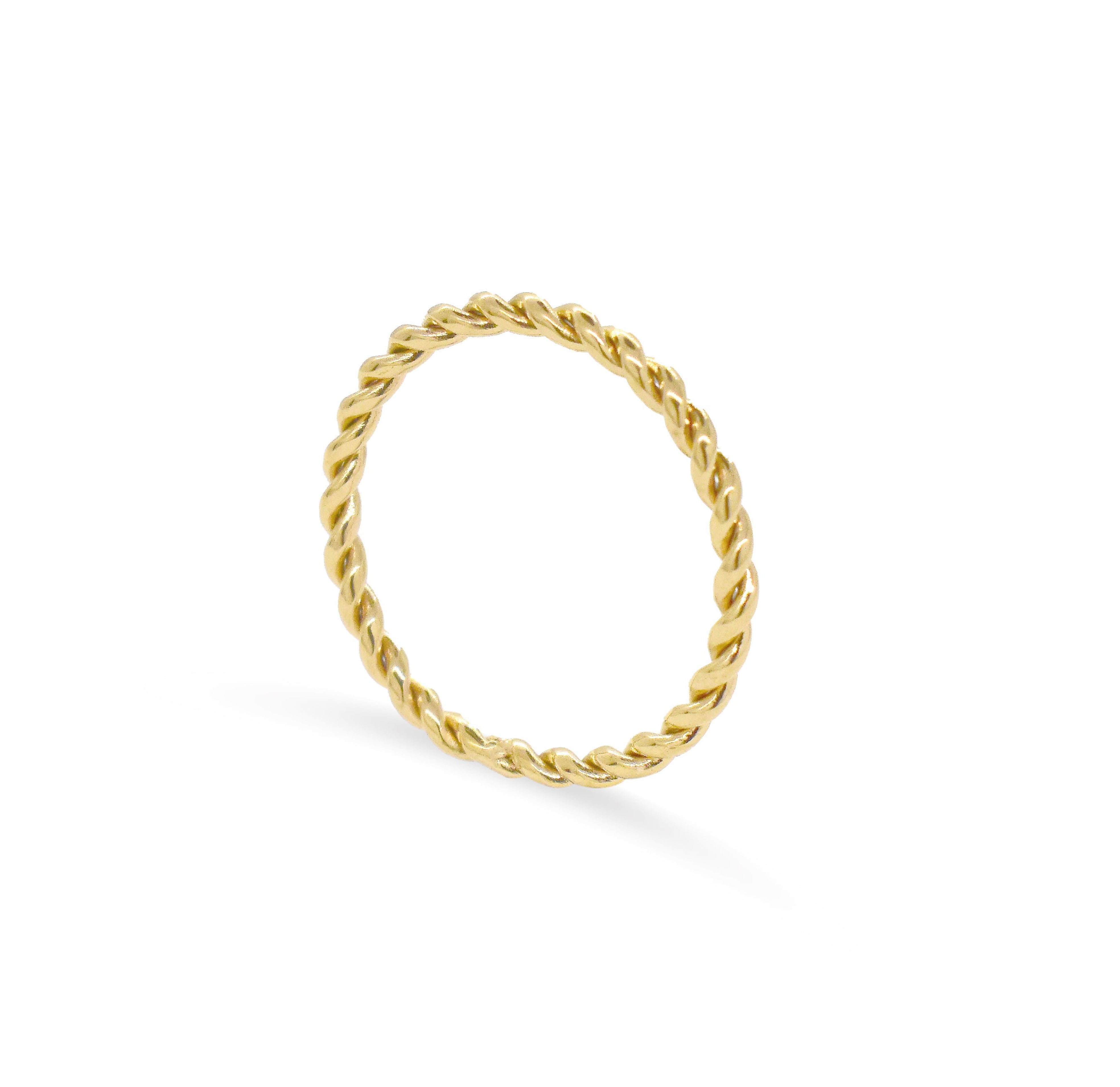 gold twist ring band waterproof jewelry