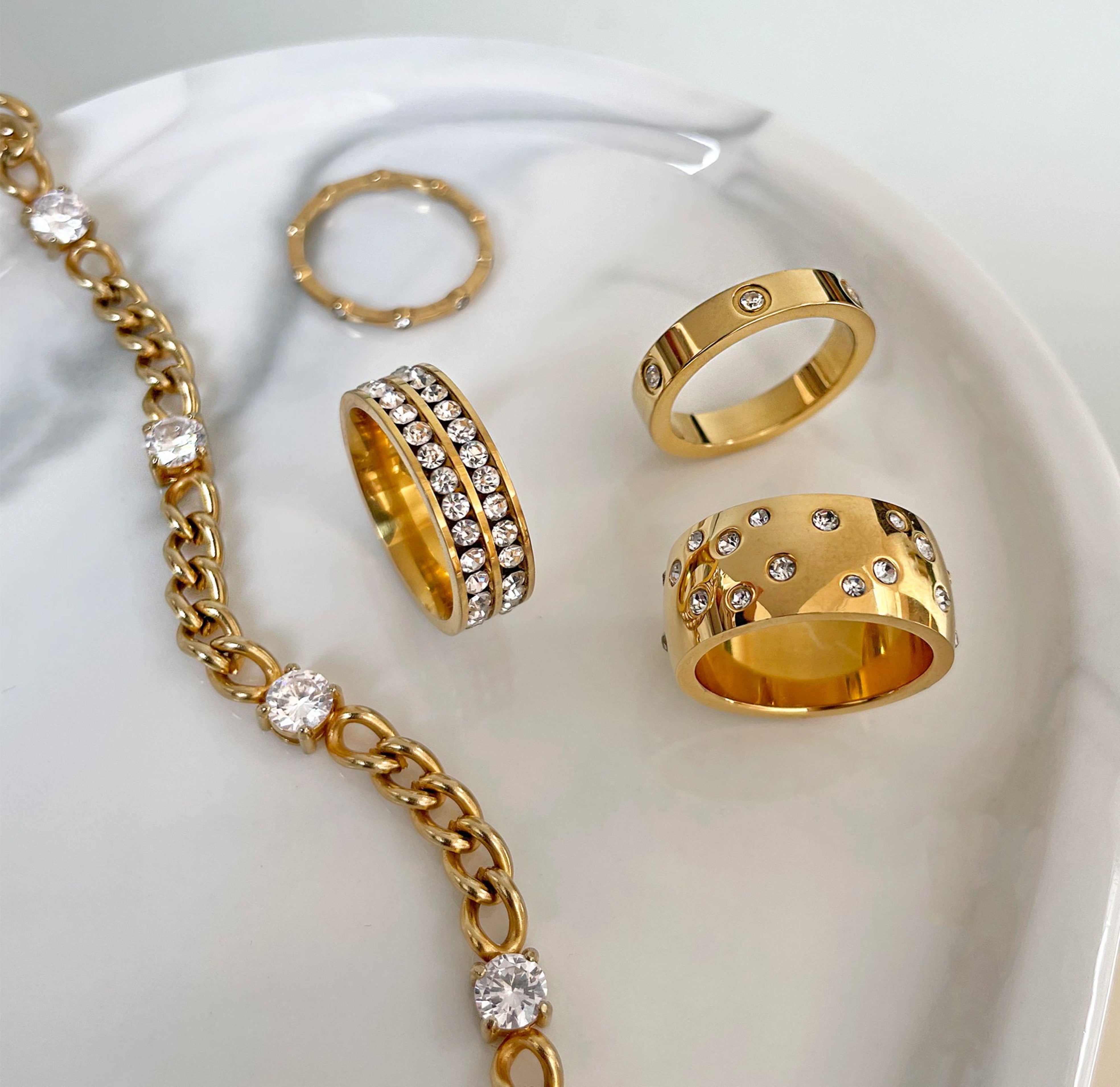 gold rings waterproof jewelry
