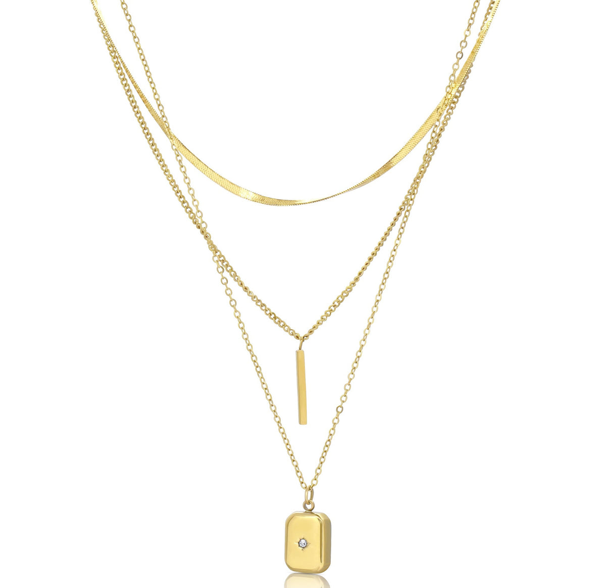 gold layer chain necklace waterproof jewelry