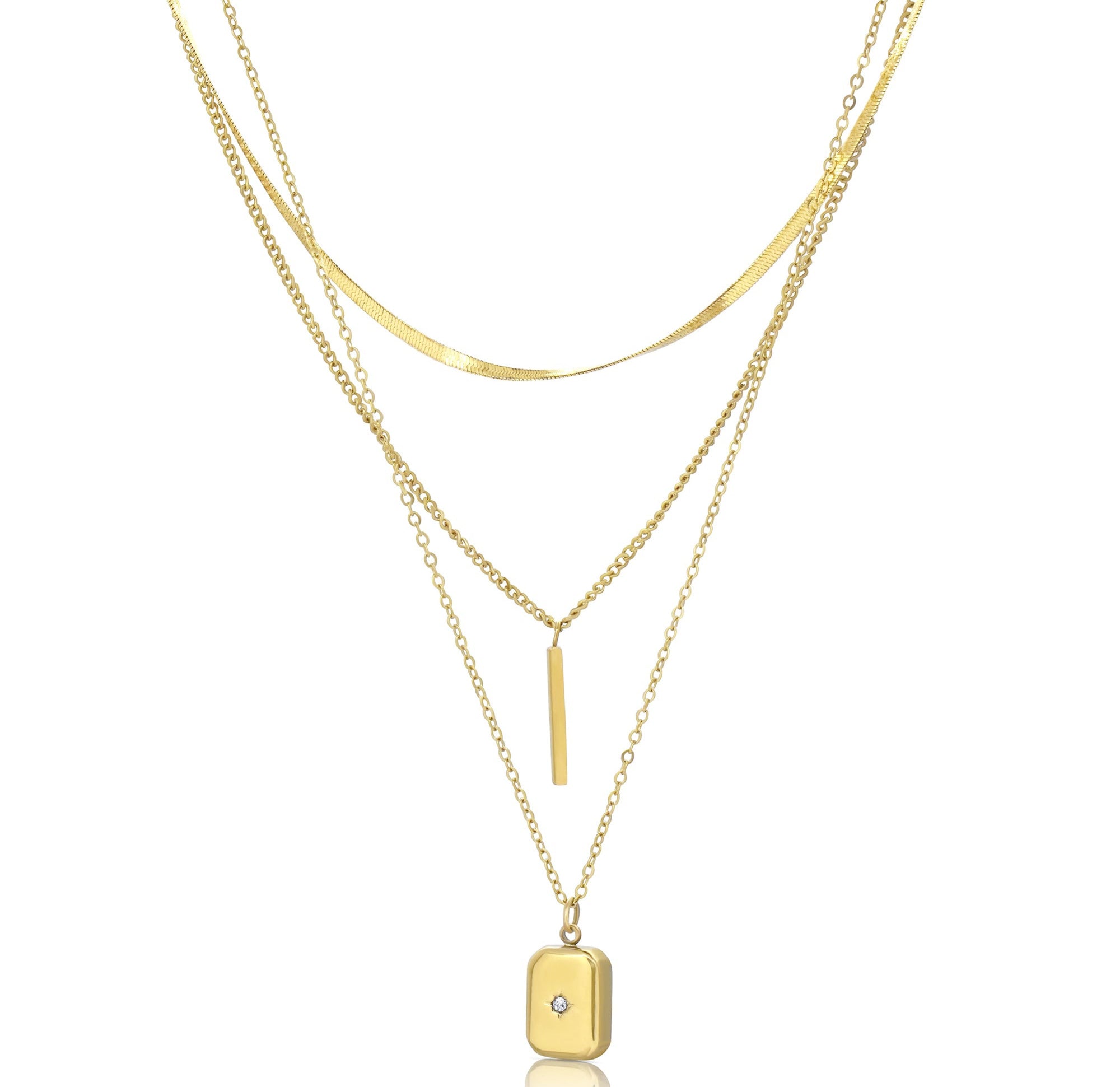 gold layer chain necklace waterproof jewelry