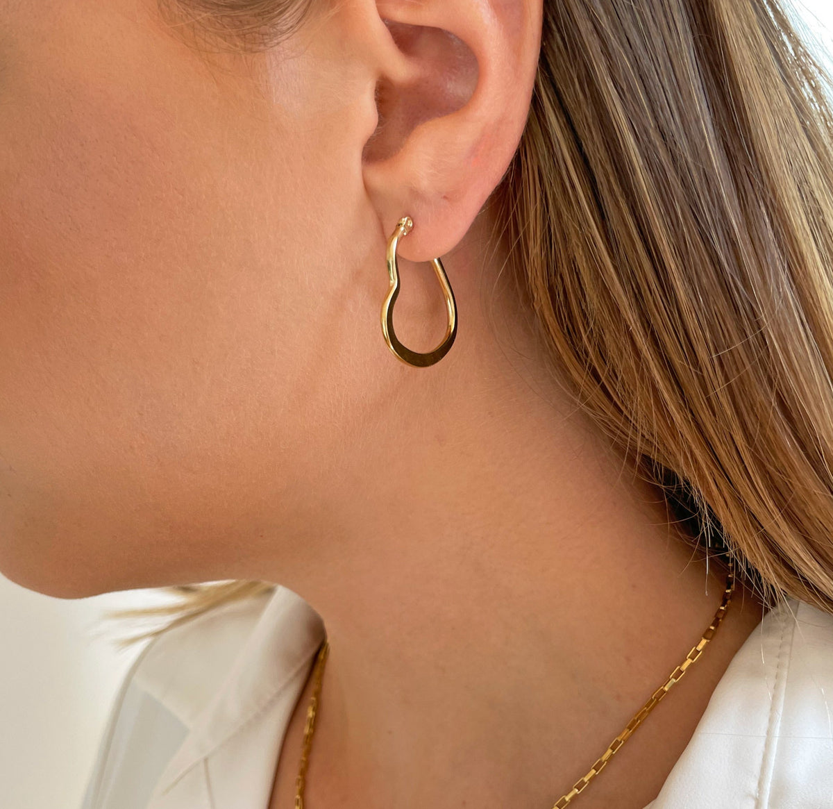 gold heart hoop earrings waterproof jewelry