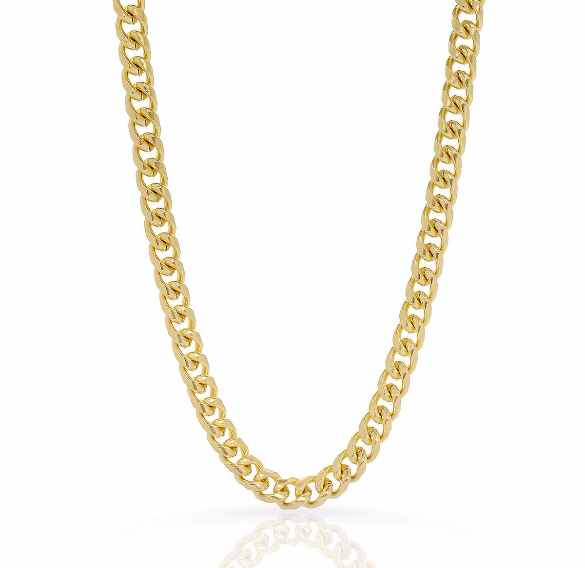 LARGE GOLD CURB CHAIN NECKLACE ADJUSTABLE AND WATERPROOF