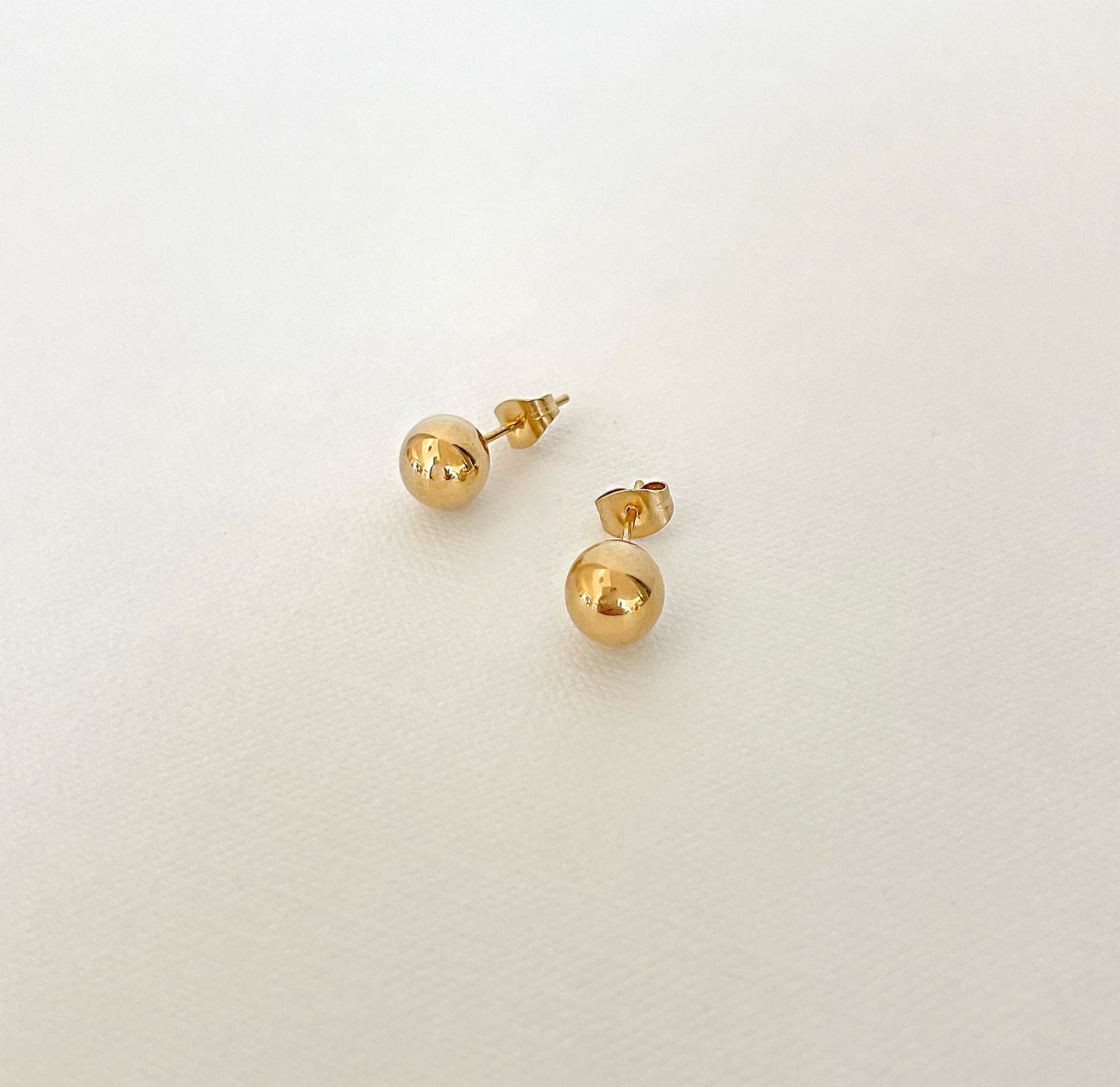 gold ball stud earring waterproof jewelry