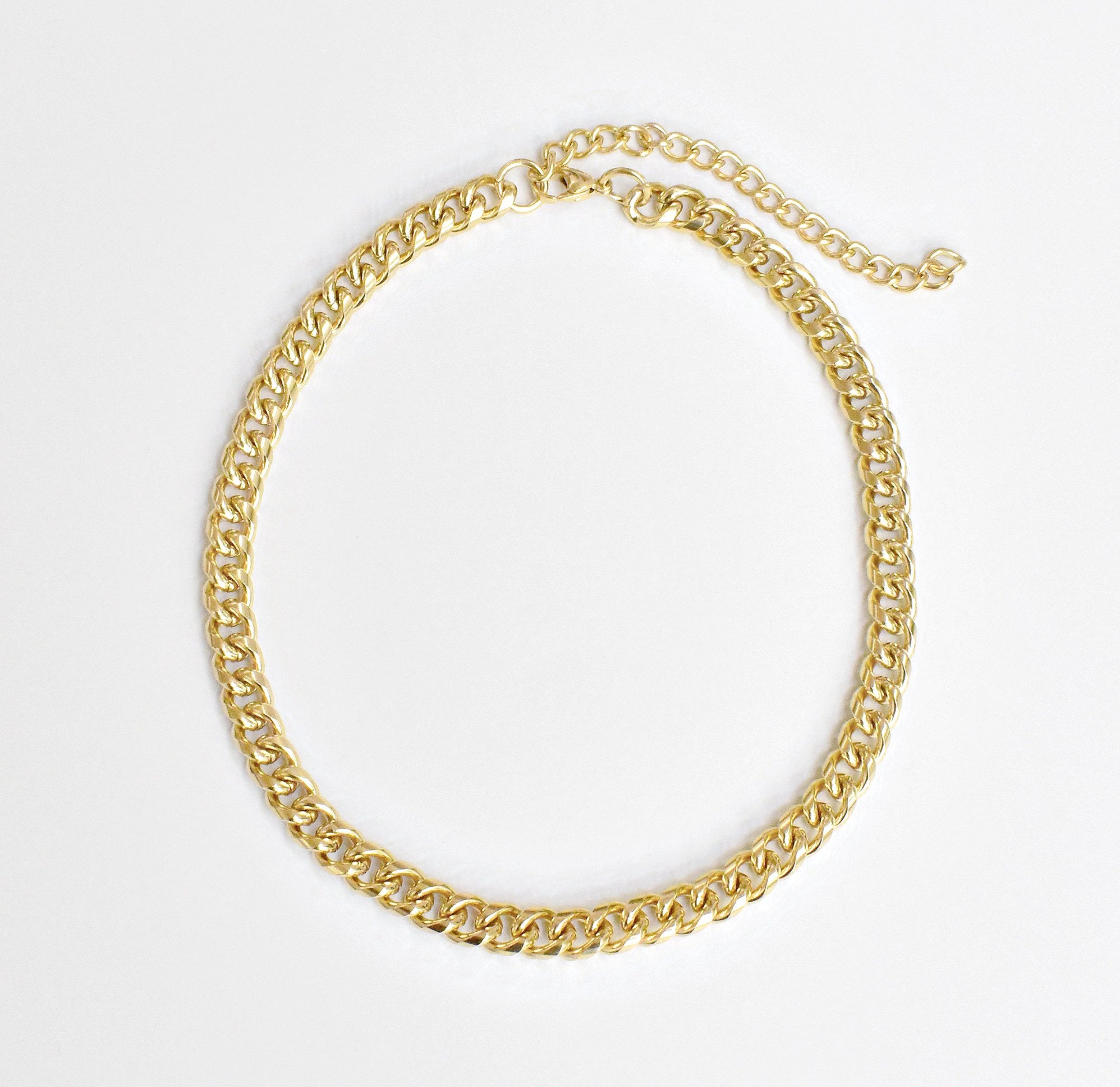 THICK GOLD CHAIN NECKLACE ADJUSTABLE