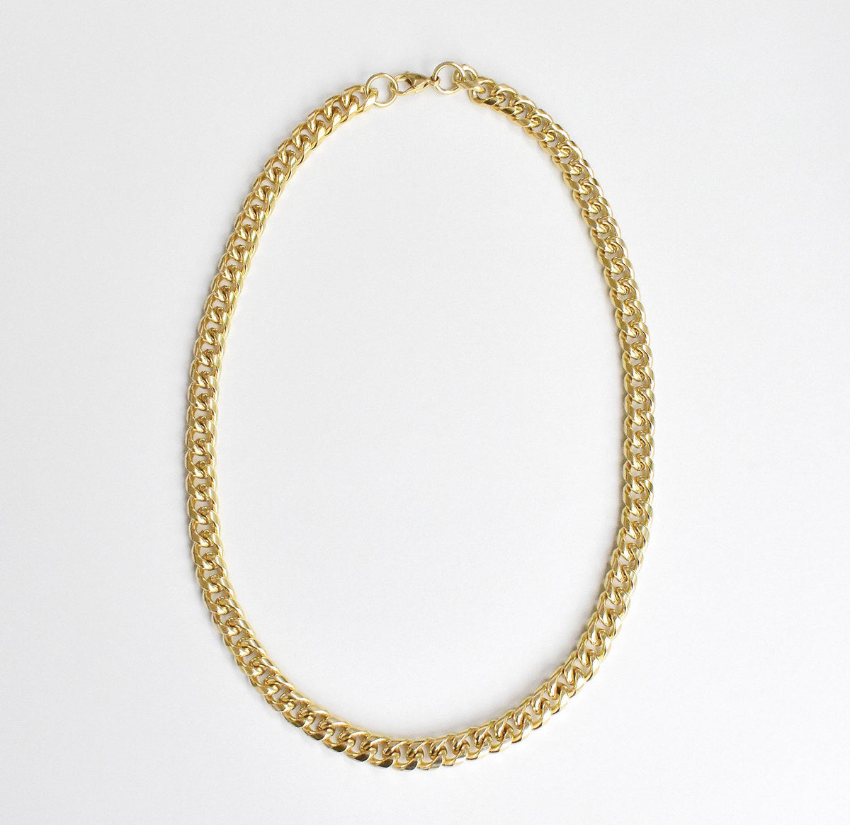 THICK GOLD CURB CHAIN NECKLACE WATERPROOF