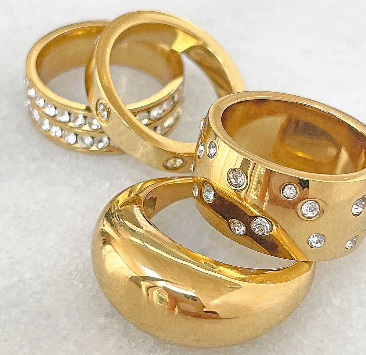 OPHELIA THICK GOLD PAVE RING WATERPROOF JEWELRY MAI DÉSIRÉE