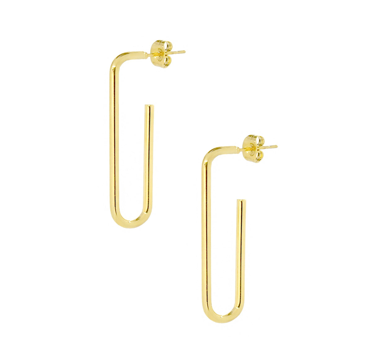 paper clip gold earrings waterproof jewelry