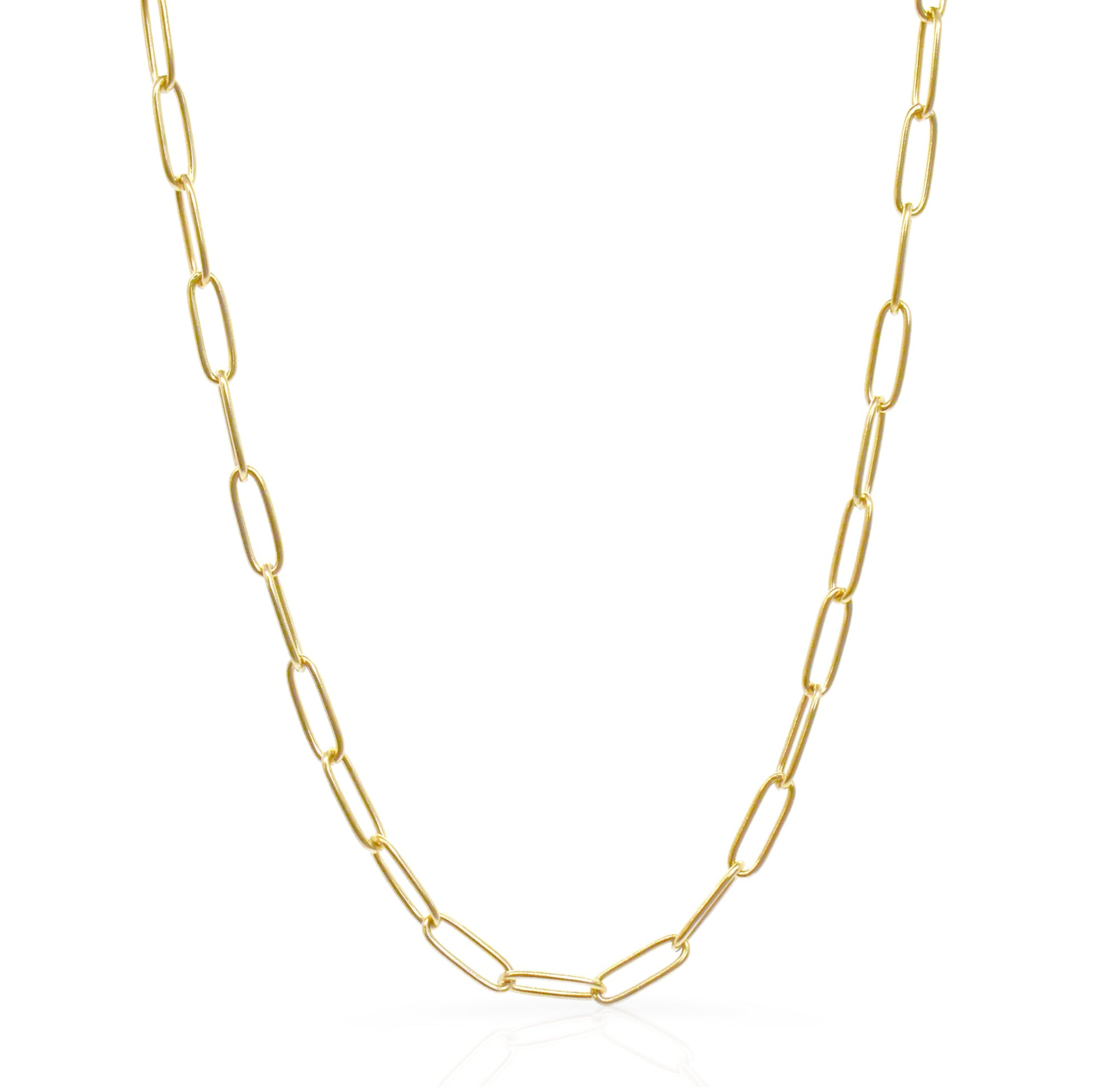 gold paperclip necklace tarnish free jewelry