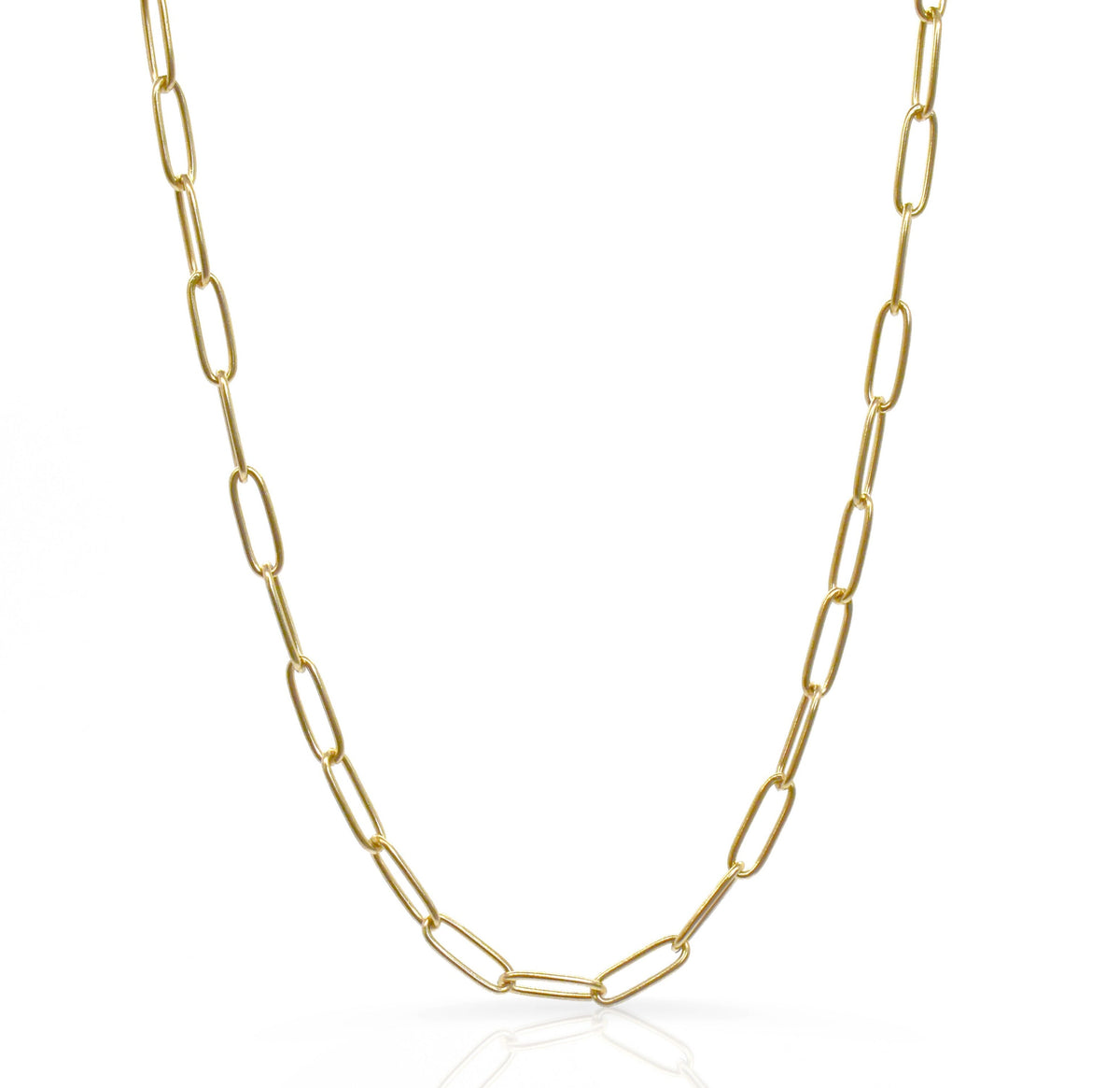Dainty gold paperclip necklace