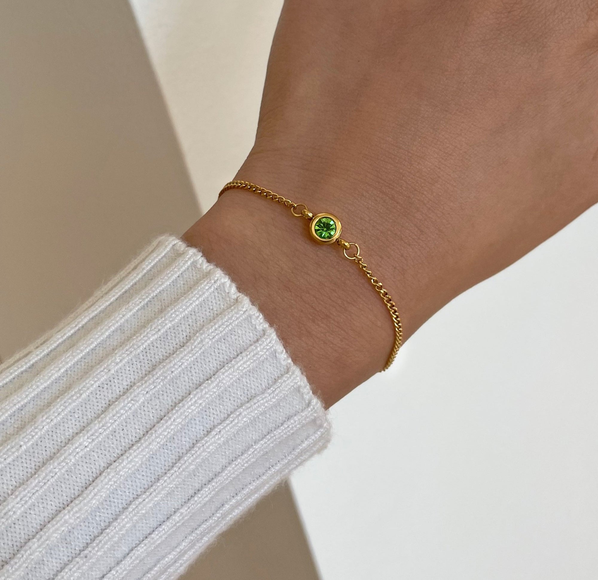 peridot birthstone bracelet waterproof jewelry
