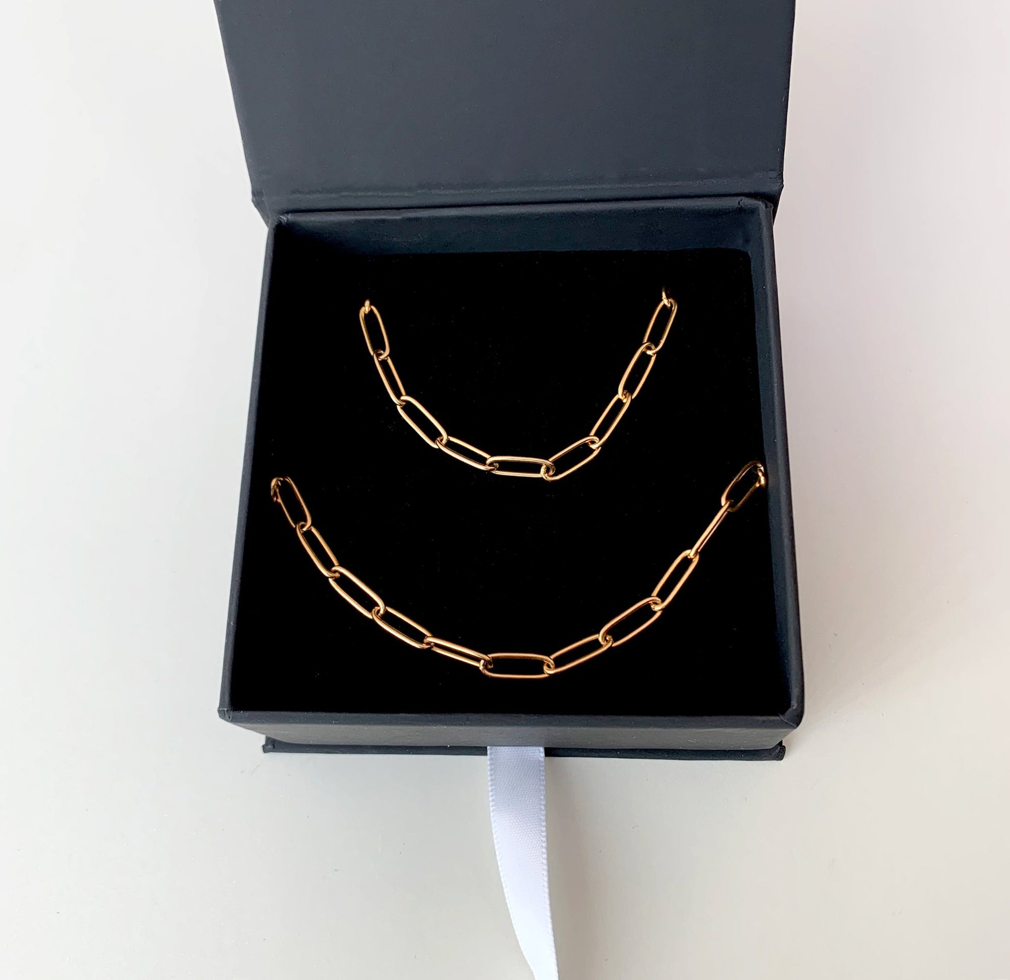 paperclip chain jewelry set
