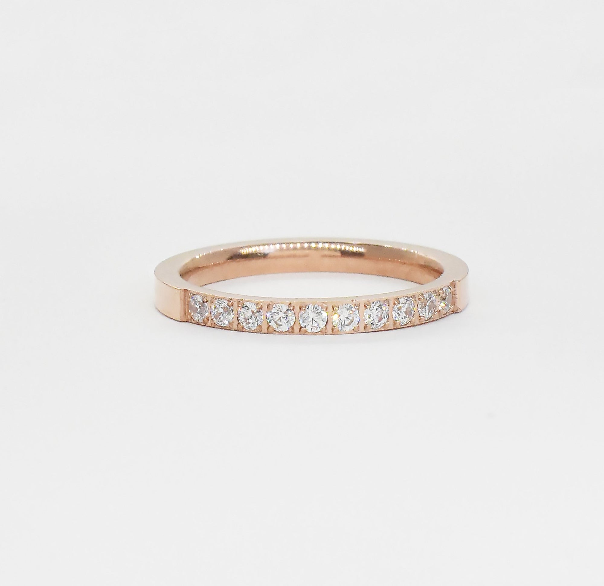 rose gold eternity ring waterproof jewelry