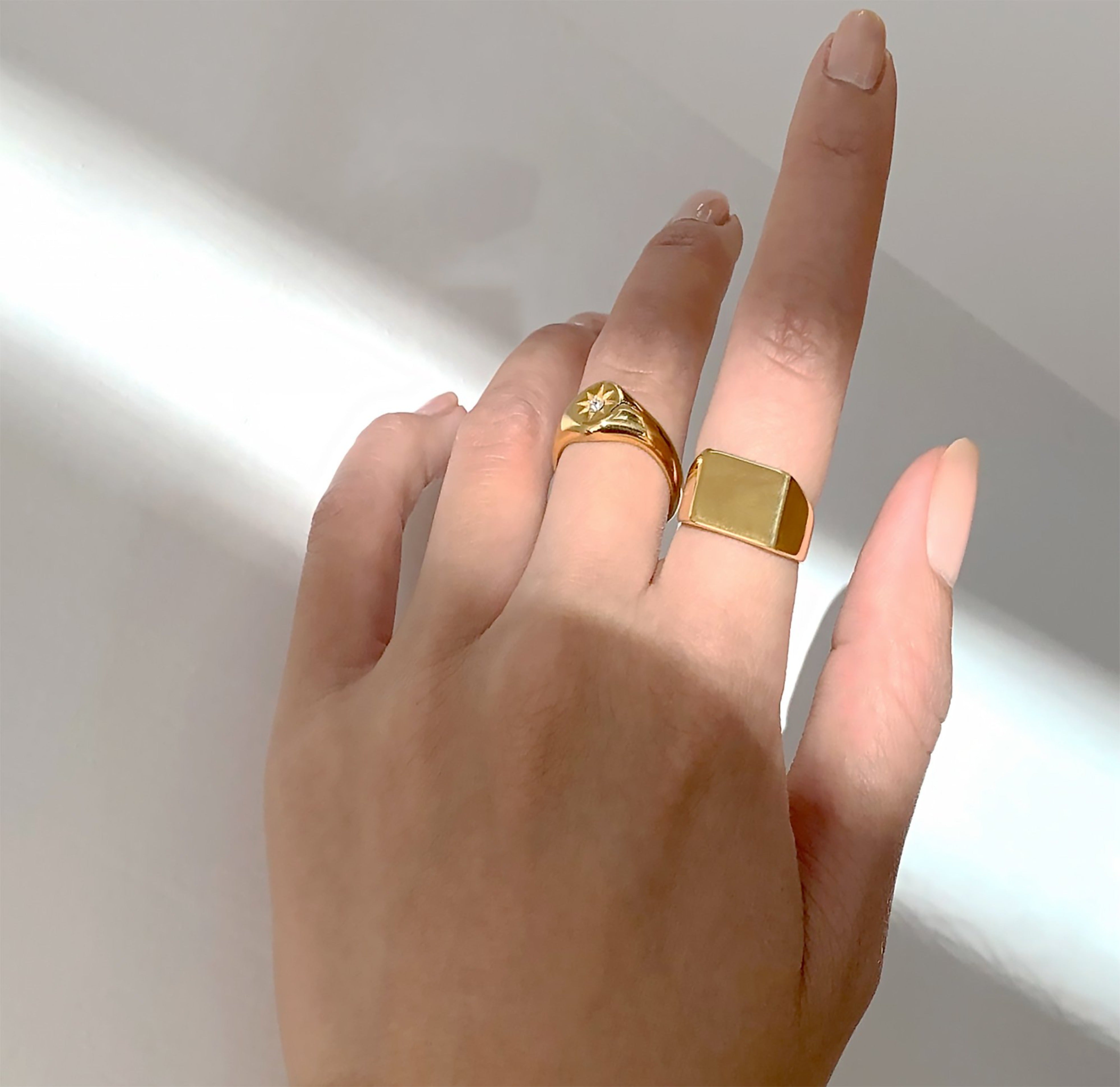 gold signet ring waterproof jewelry