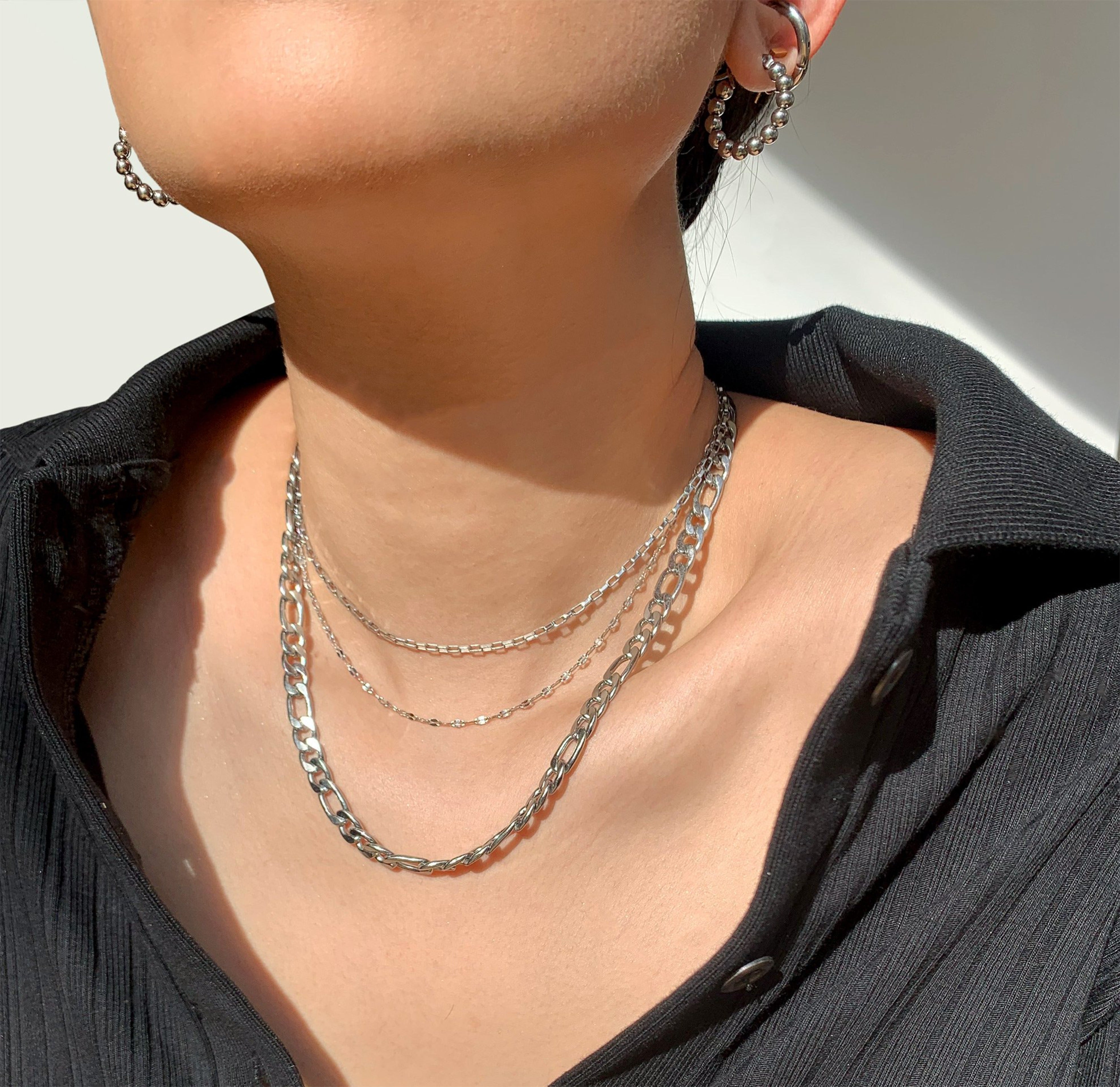 silver chain necklaces waterproof jewelry
