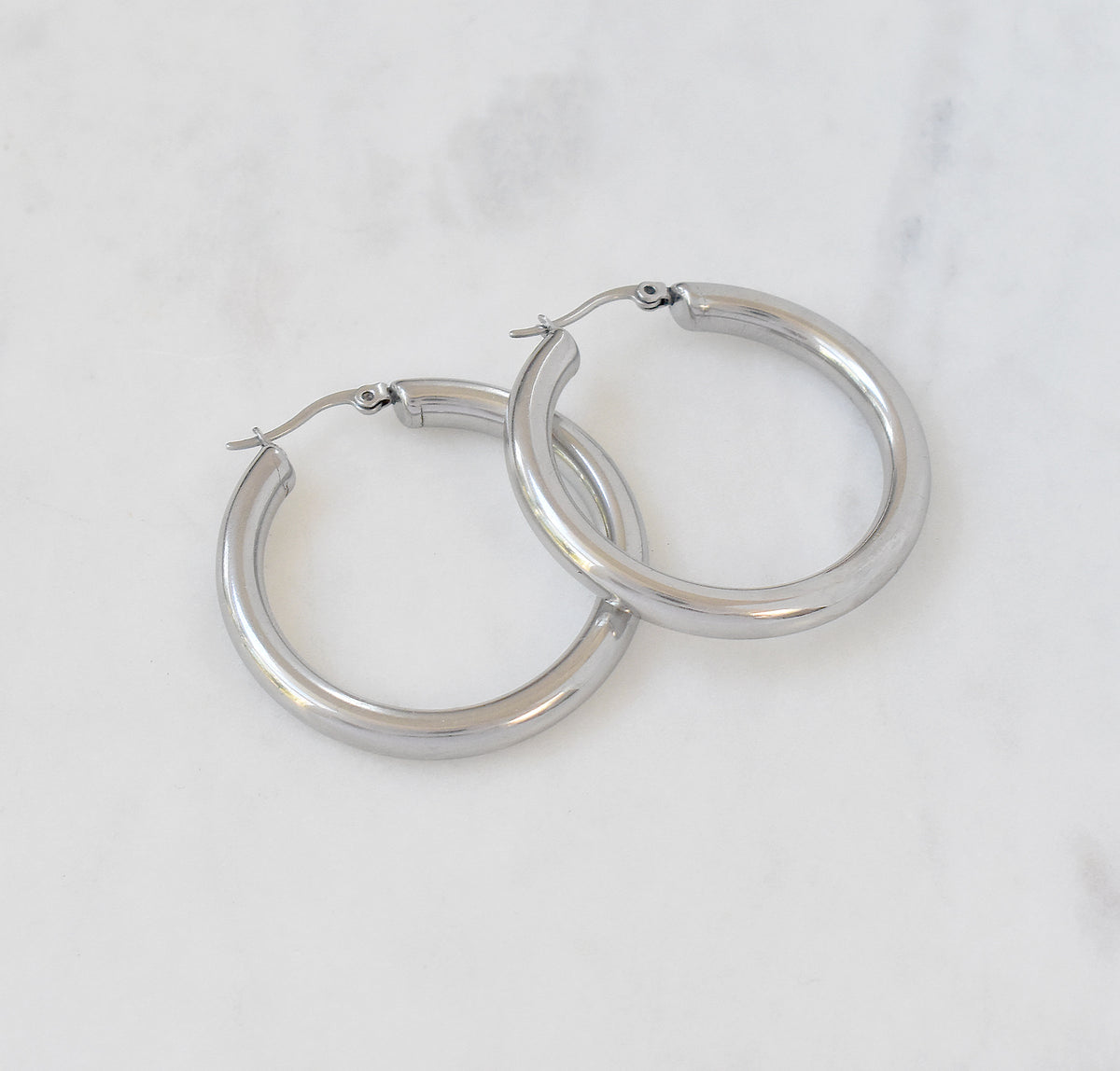 chunky silver hoop earrings