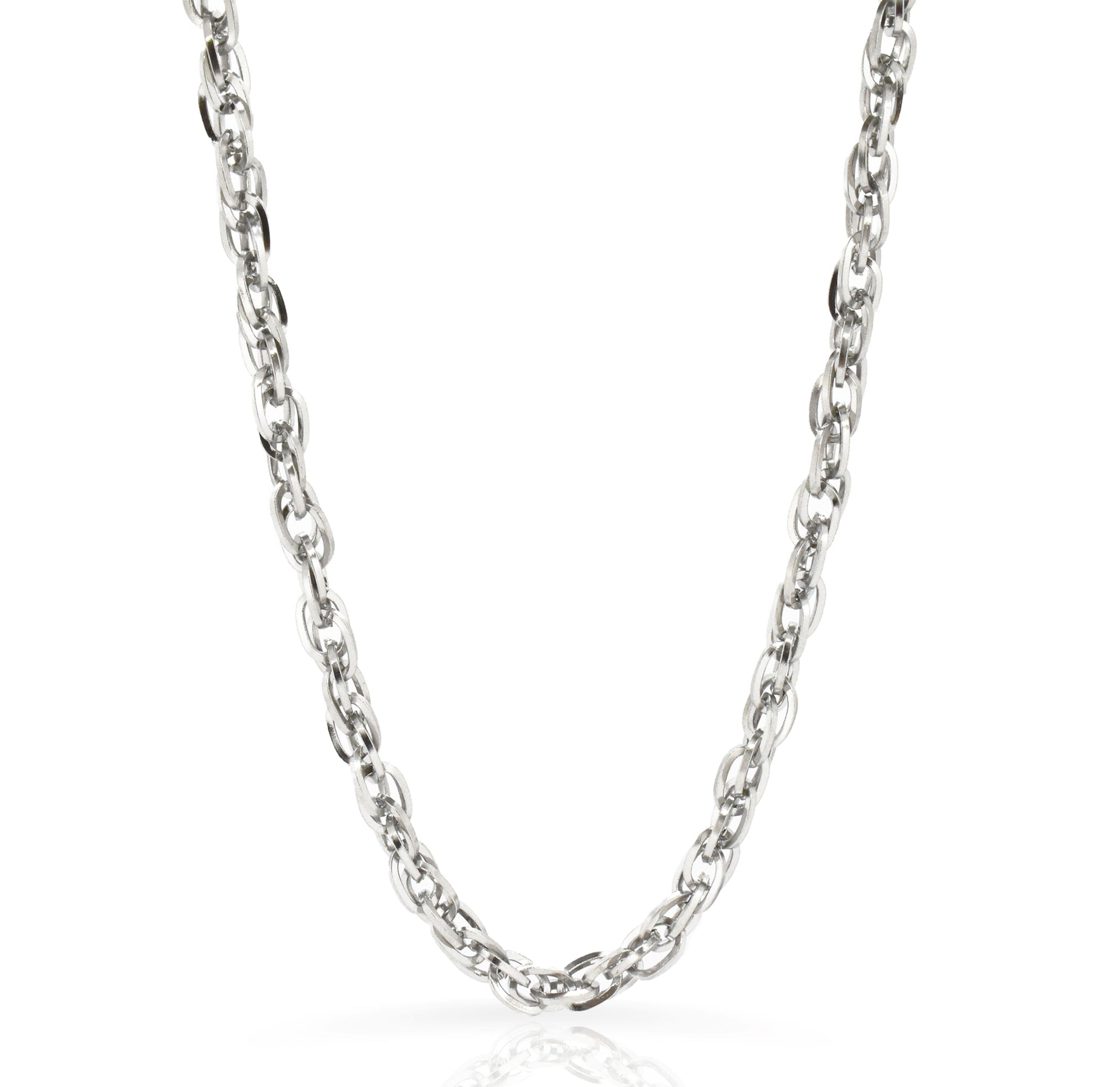 silver rope chain necklace adjustable 
