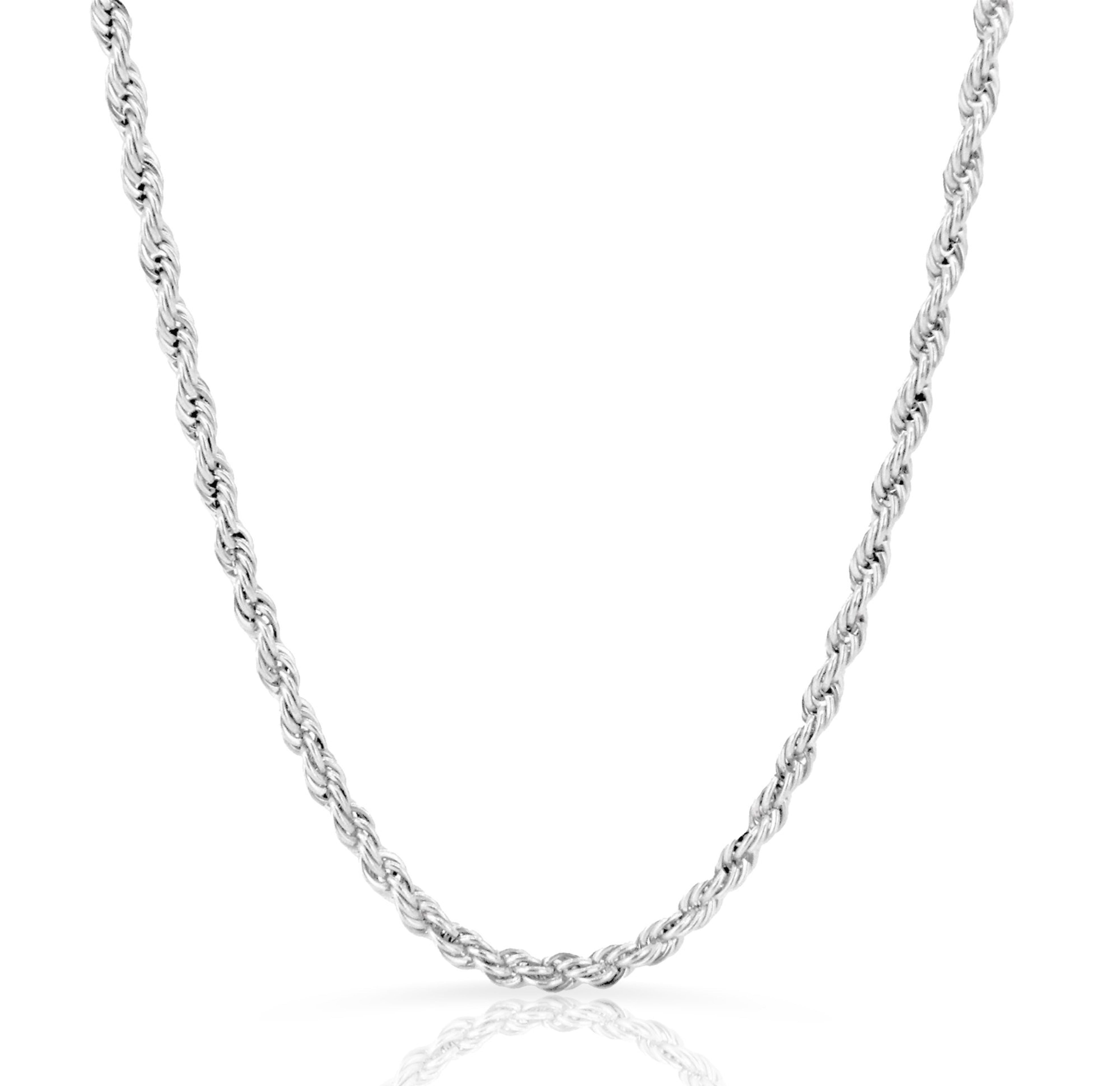 silver rope chain necklace waterproof