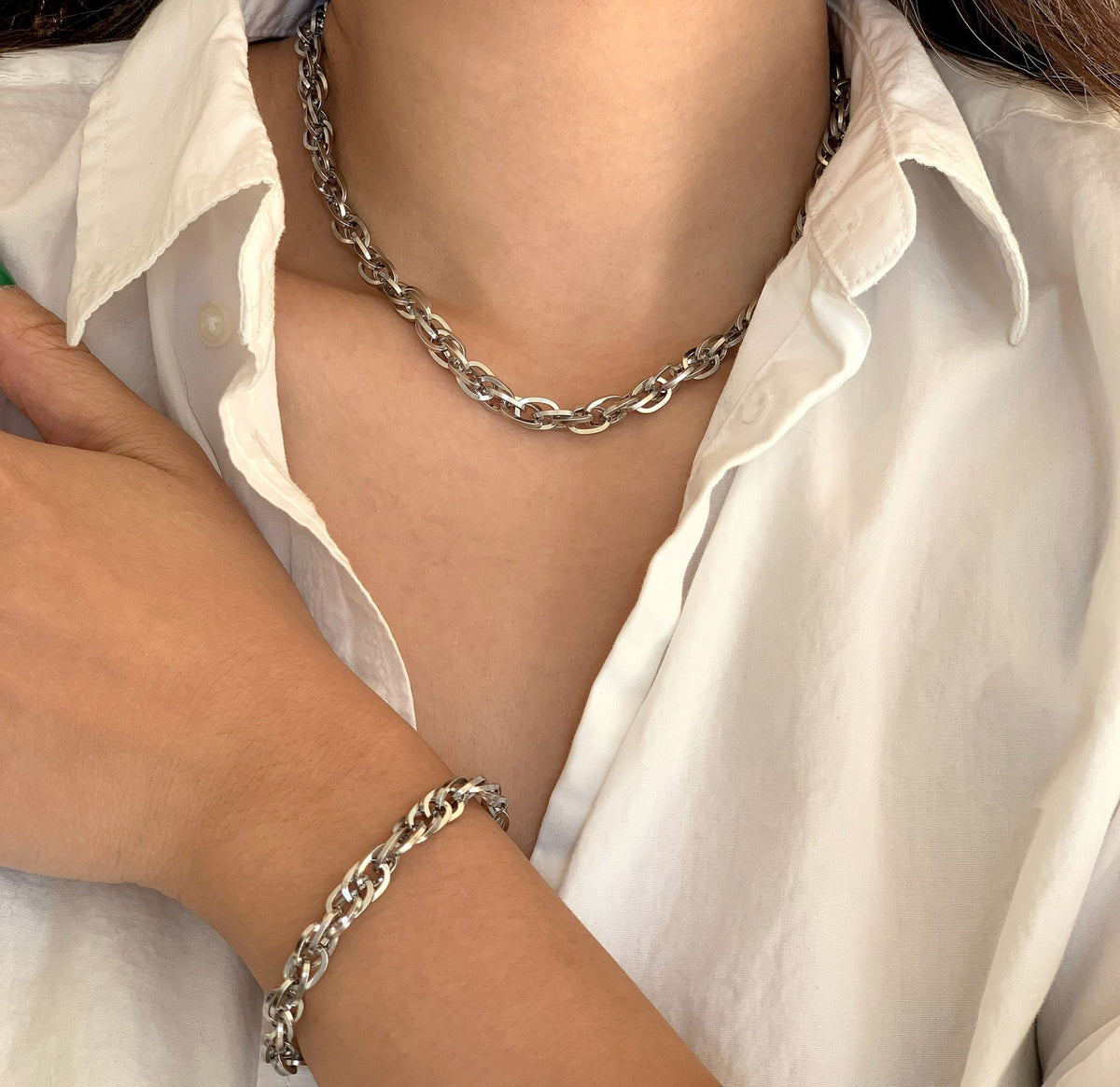 silver rope chain jewelry waterproof